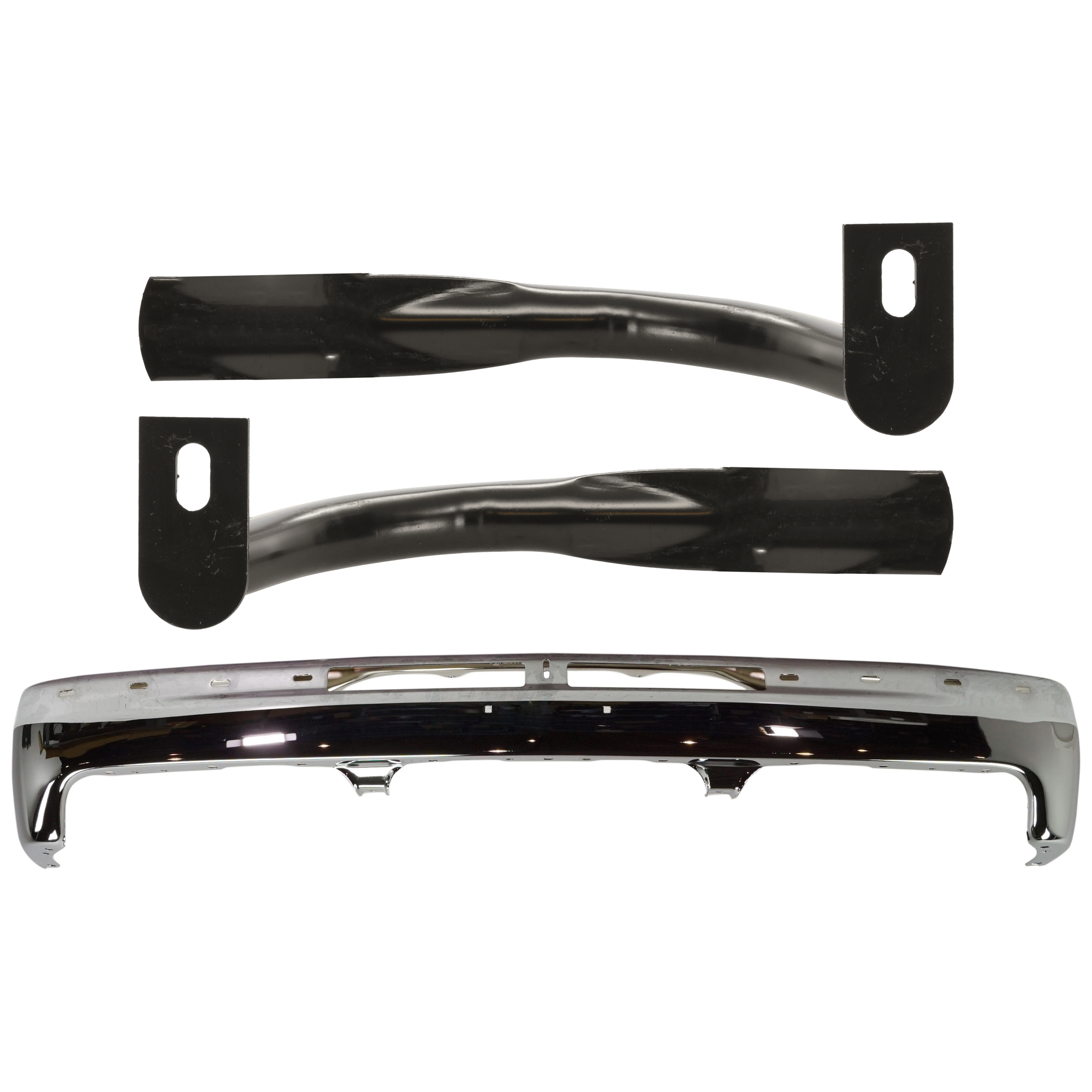 AM SUBURBAN 1500-2500-00-06 FRONT BUMPER 3 pc kit Chrome w Bumper Bracket SKU KIT 072324 C540 Partslink GM1002376 GM1067129 GM1066129 OEM 12336026-15705658-15705657