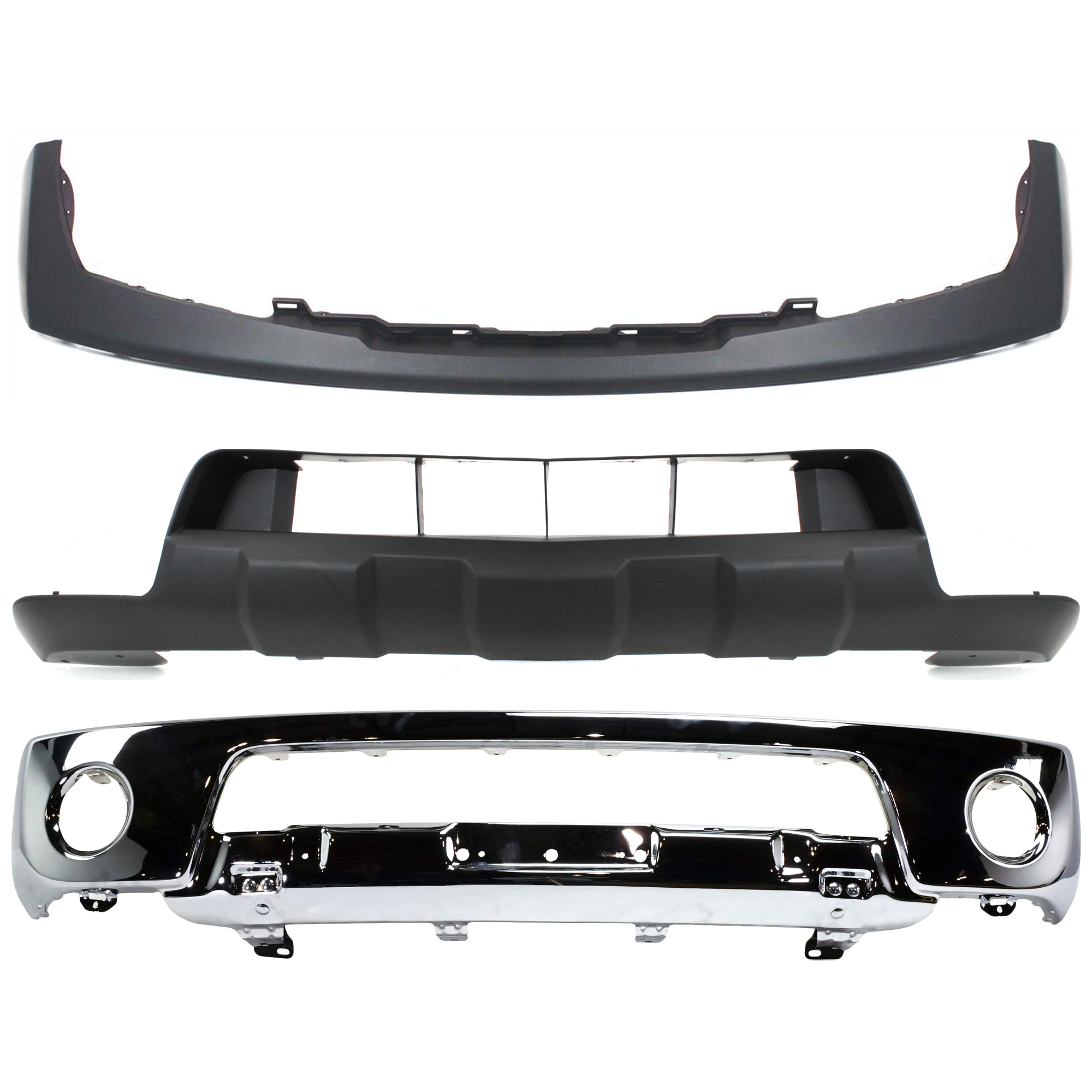 AM FRONTIER 05-08 FRONT BUMPER Lower 3 pc kit Bumper Trim and Valance SKU KIT 072324 C550 Partslink NI1002138 NI1000224 NI1015100 OEM 62014EA800-62025EA800-62026EA8