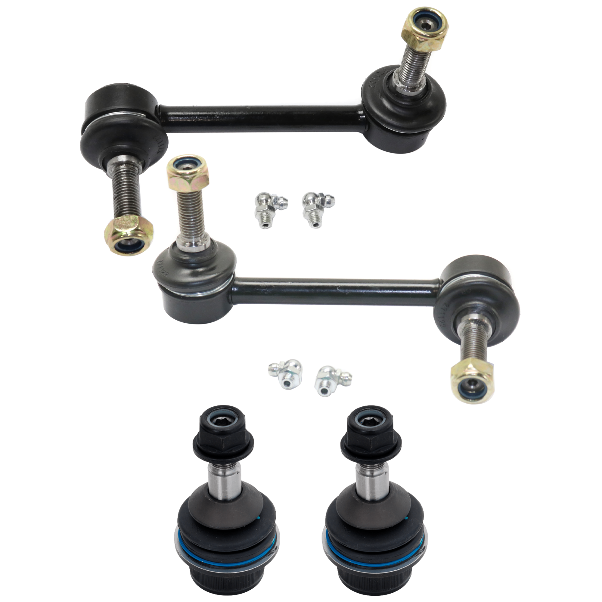 AM DURANGO GRAND CHEROKEE 11-15 FRONT AND REAR BALL JOINT RH AND LH Lower 4 pc Kit SKU KIT 072324 C585 OEM 68069648AB 68069654AC 68069655