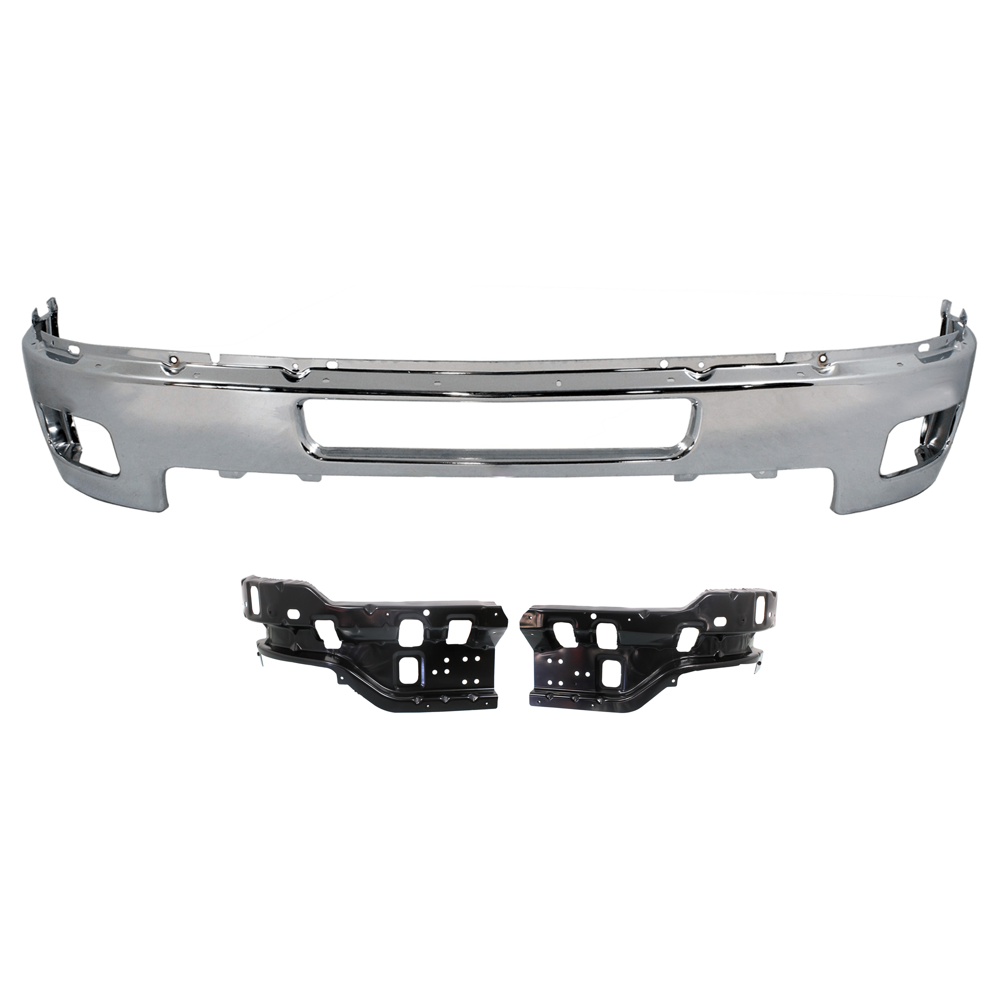 AM SILVERADO 2500-3500 HD 11-14 FRONT BUMPER 3 pc kit w Bumper Bracket SKU KIT 072324 C616 Partslink GM1002837 GM1066193 GM1067193 OEM 25883349-25883351-25883350