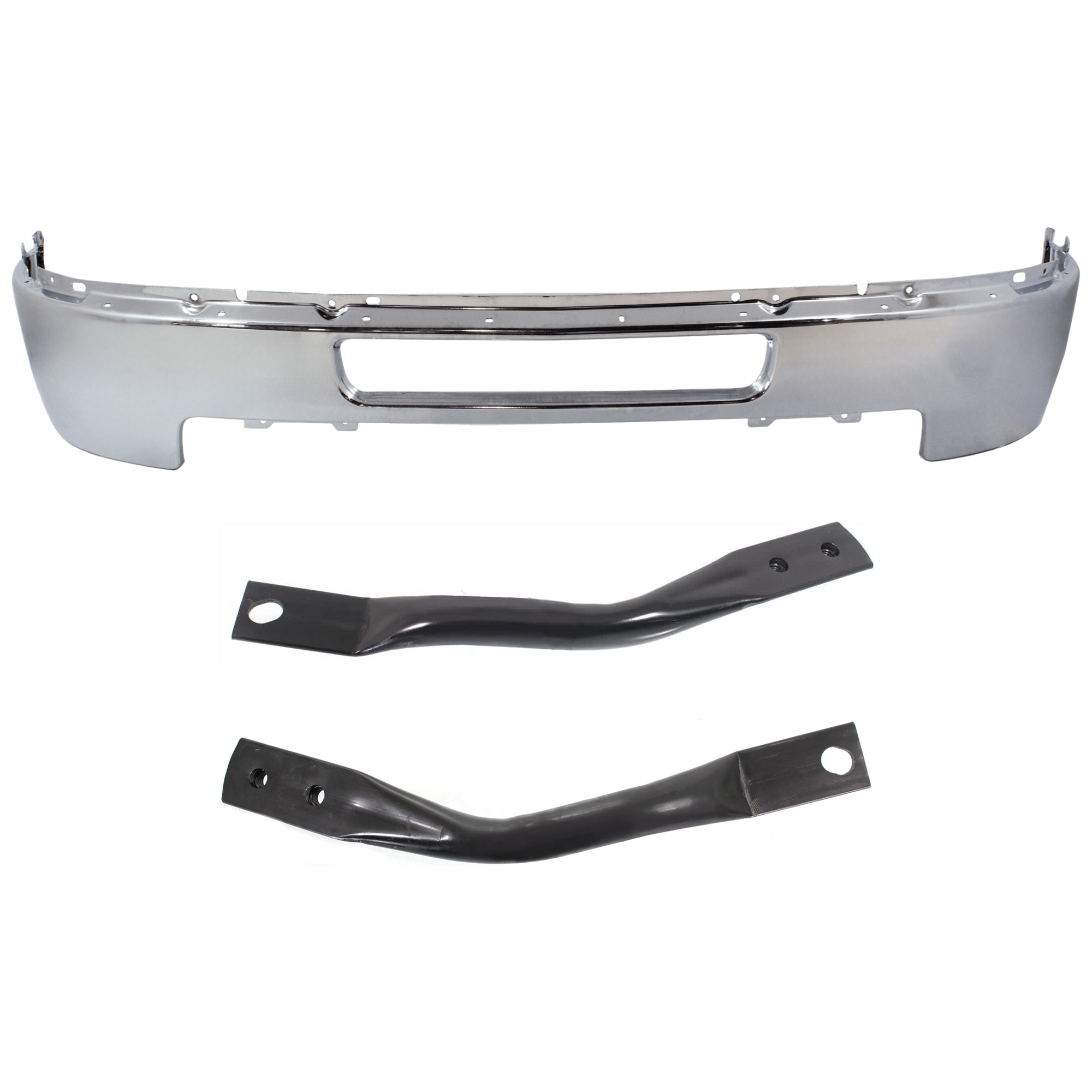 AM SILVERADO 2500-3500 HD FRONT BUMPER 3 pc kit w Bumper Bracket SKU KIT 072324 C620 Partslink GM1002838 GM1063106 GM1062106 OEM 25832522-25848059-25848058