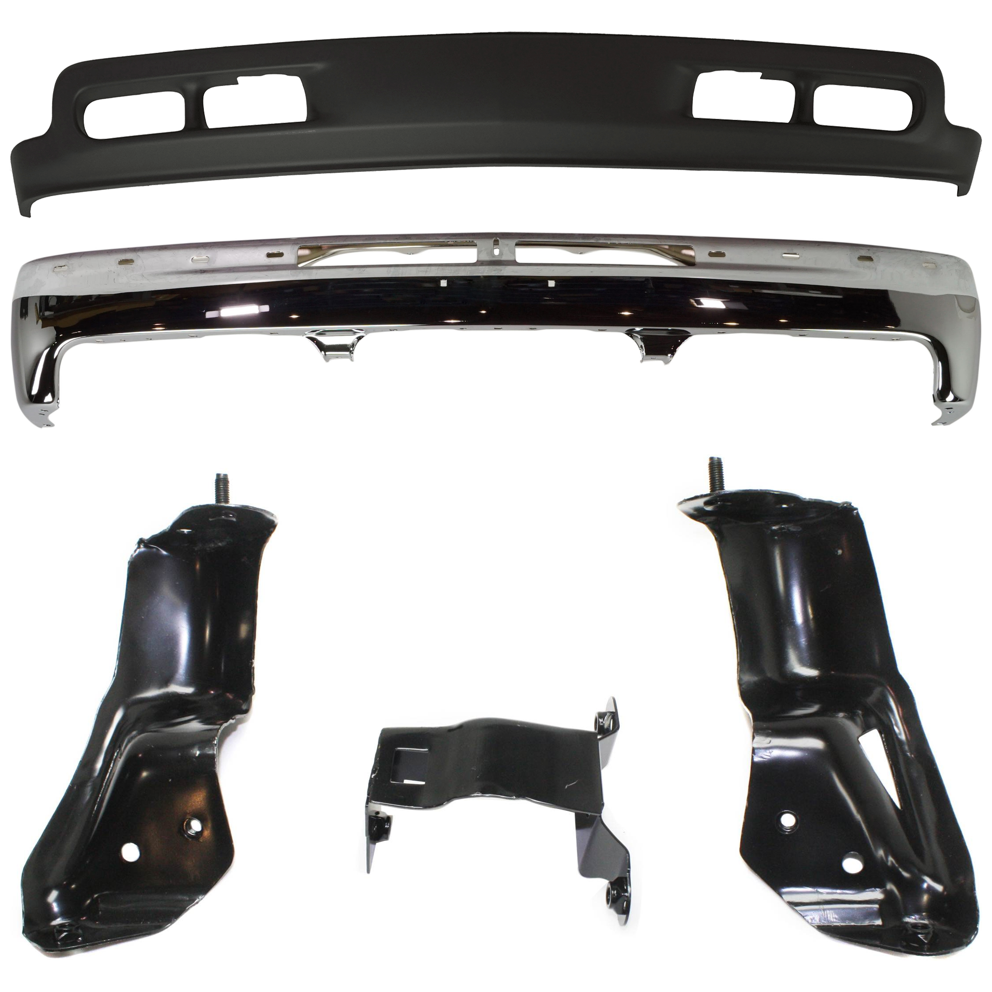 AM SILVERADO 99-02 SUBURBAN 1500-00-04 TAHOE 00-06 FRONT BUMPER 5 pc kit Chrome SKU KIT 072324 C621 Partslink GM1002376 GM1061102 GM1092167 OEM 12336026 Performance 15005294