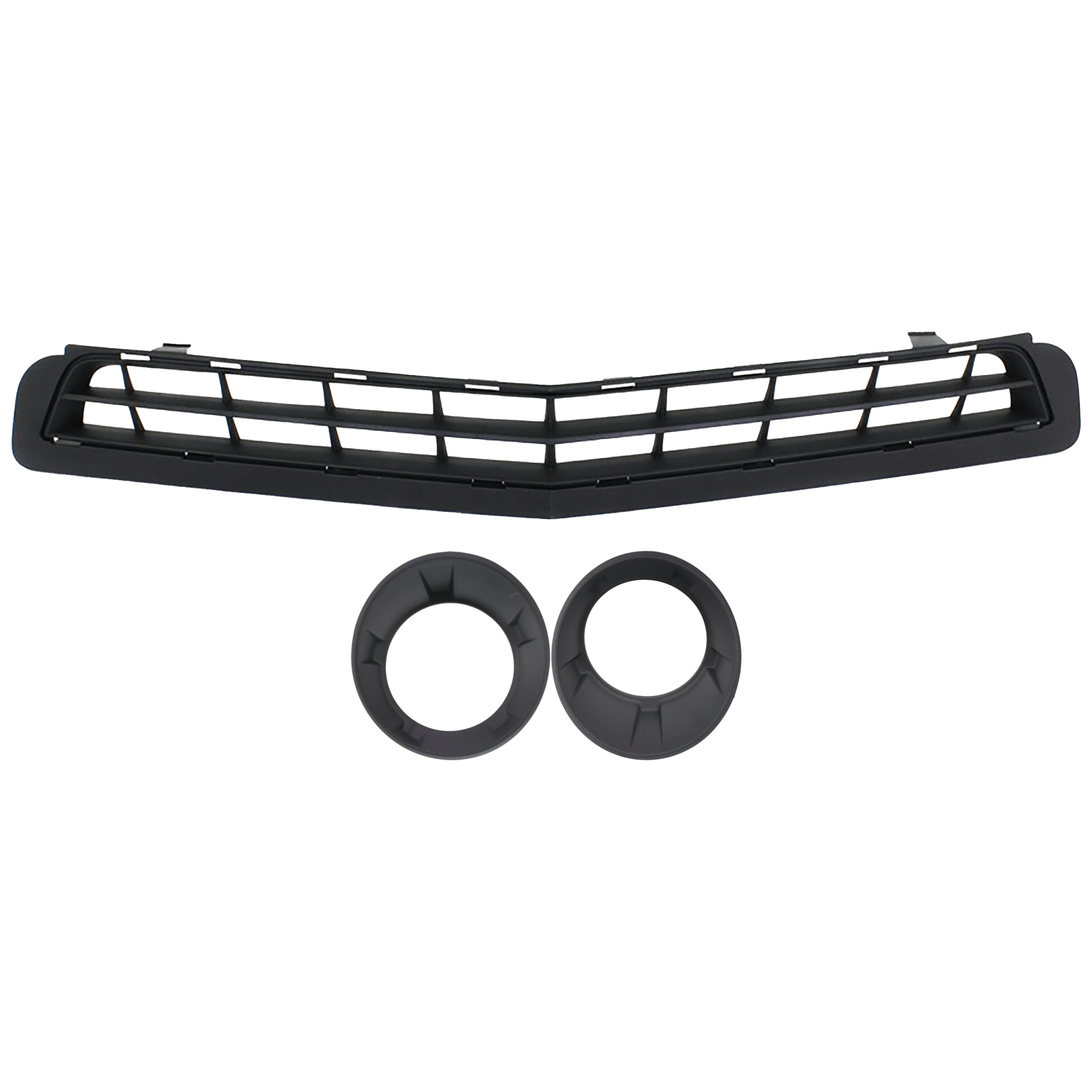 AM CAMARO 10-13 FRONT BUMPER GRILLE Ptd Black 3 pc Kit with Fog Light Trim SKU KIT 072324 C623 Partslink GM1036125 GM1039118 GM1038118 OEM 92228228-92218024-92218023