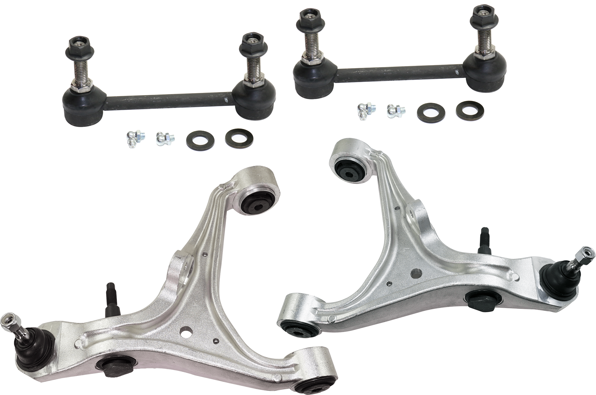 AM CTS 08-14 SRX 04-09 FRONT CONTROL ARM RH AND LH Lower w ball joint s 4 pc Kit with Sway Bar Link SKU KIT 072324 C648 OEM 25862781-25862782-2651910-5451