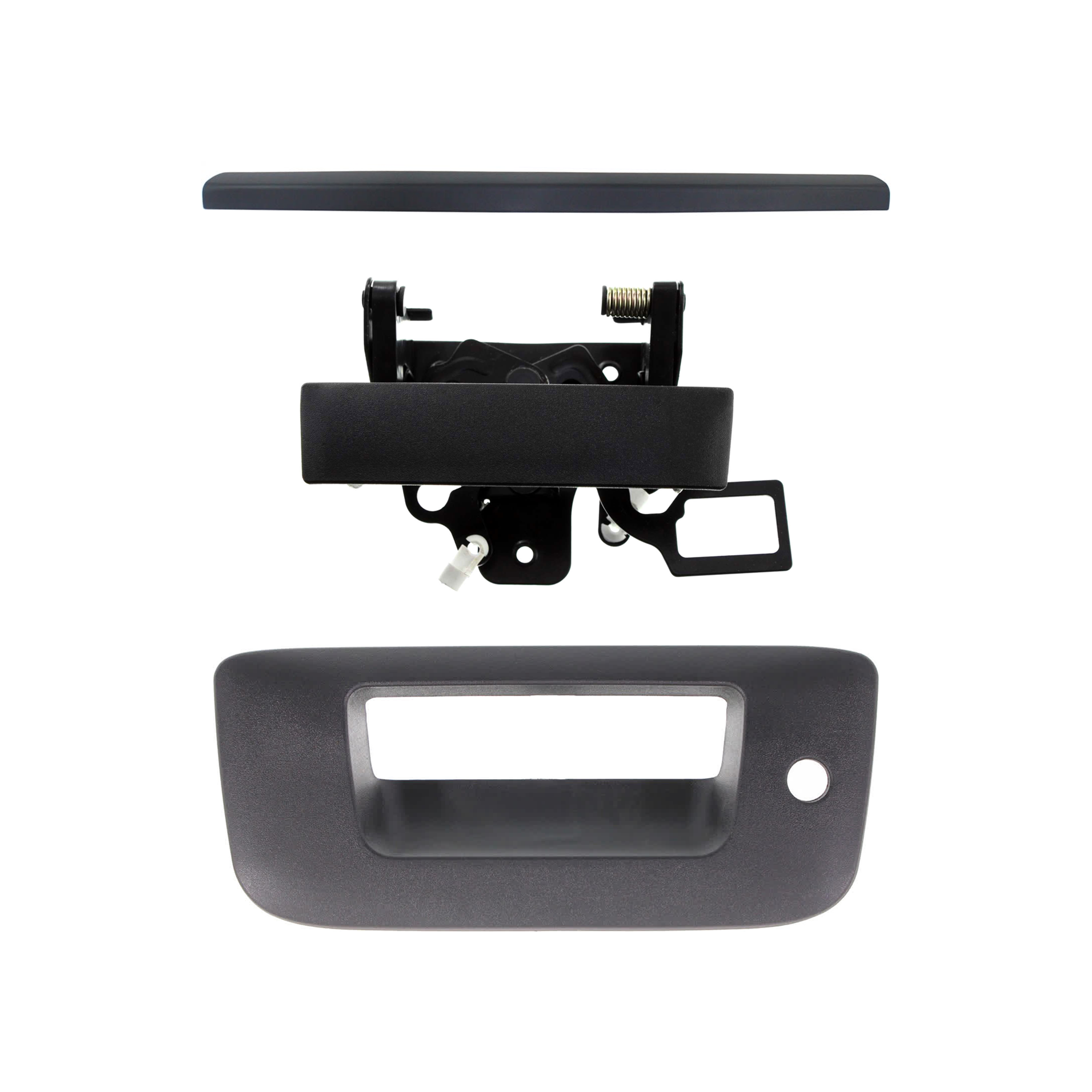 AM SIERRA 2500 HD 07-14 TAILGATE MOLDING 3 pc Kit with Tailgate Handle SKU KIT 072324 C650 Partslink GM1904105 GM1915124 GM1916106 OEM 25808206-20880358-20928119-227