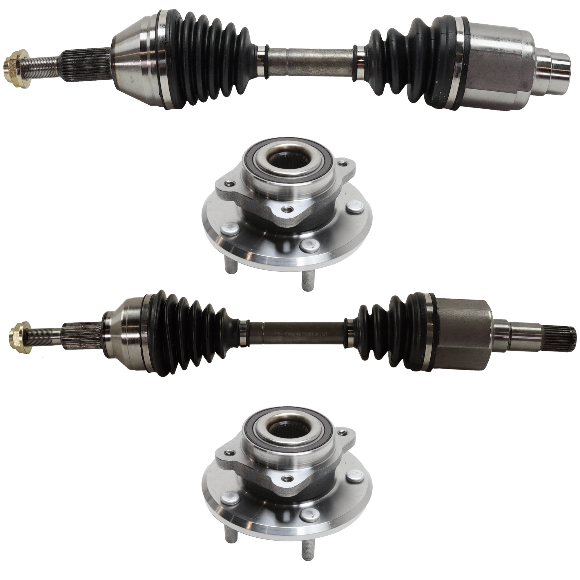 AM JOURNEY 09-19 FRONT CV AXLE ASSEMBLY RH AND LH 4 pc Kit with Wheel Hub SKU KIT 072324 C659 OEM 68184748AB