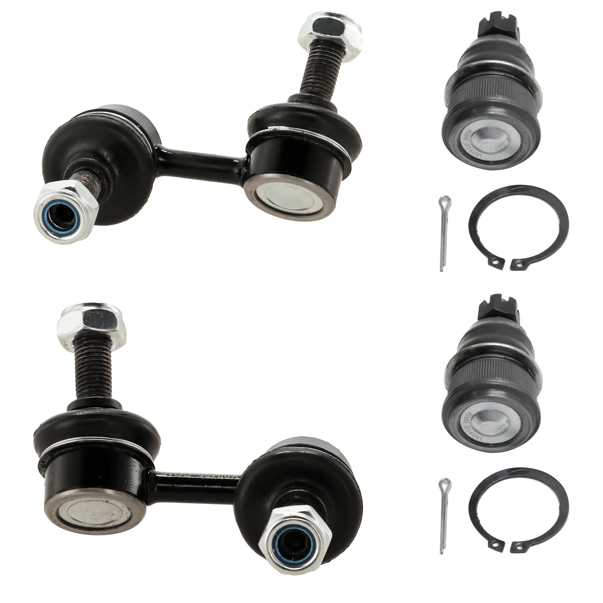 AM EL CIVIC 01-05 FRONT BALL JOINT RH AND LH Lower 4 pc kit with Sway Bar Link SKU KIT 072324 C680 OEM 104294-1015477-1016825-2601578