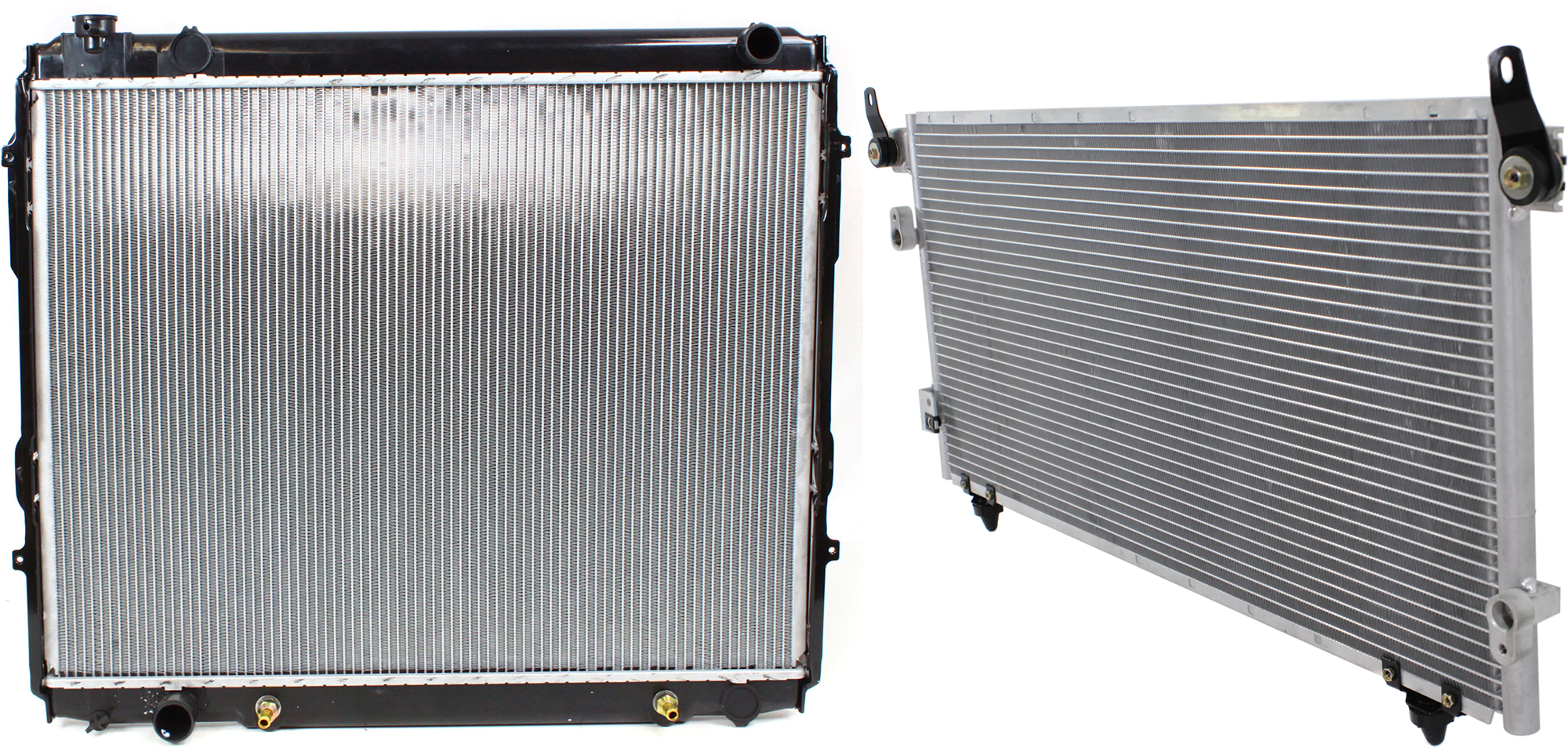 AM TUNDRA 00-06 RADIATOR 2 pc kit 6 cyl. 3.5l 4.0L Engines SKU KIT 072324 C740 Partslink TO3010297 TO3030190 OEM 164100P020-884600C050