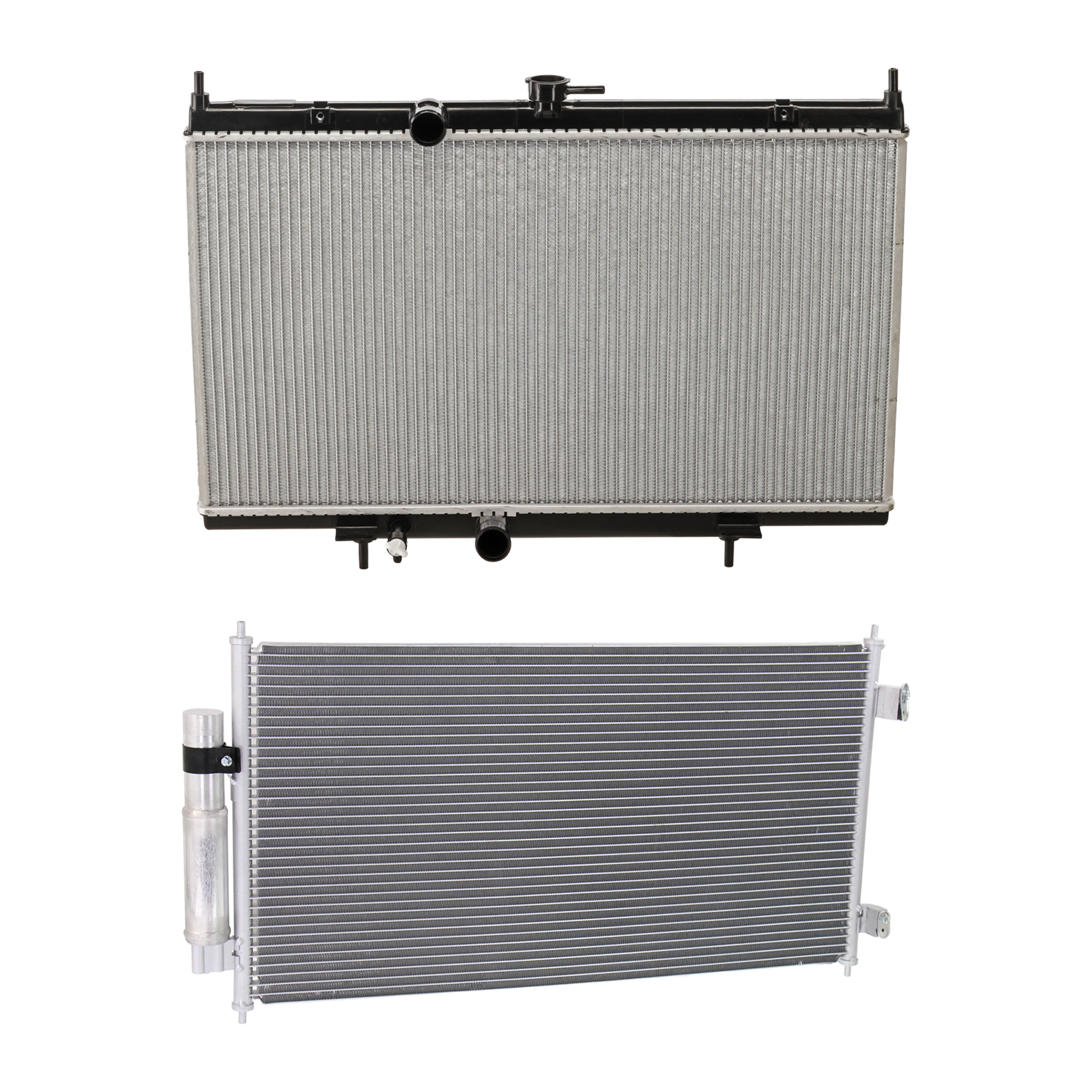 AM SENTRA 07-12 RADIATOR 2 pc kit 2.0L 2.5L with A C Condenser SKU KIT 072324 C746 Partslink NI3010211 NI3030162 OEM 21400ET000-92100ZE80A