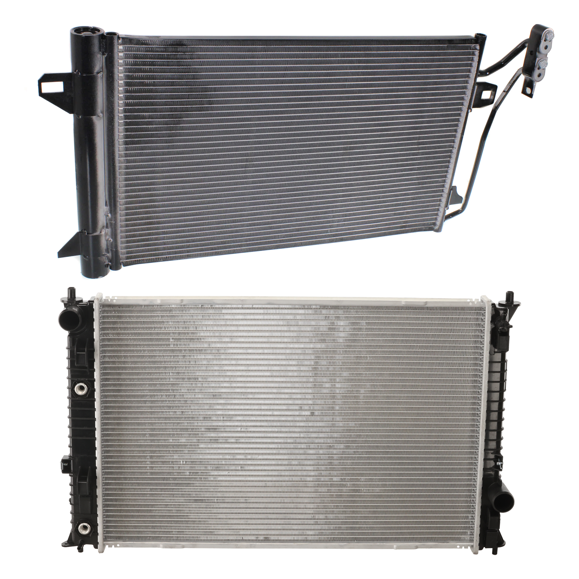 AM FUSION 10-12 MILAN 10-11 RADIATOR 2 pc kit 4 cyl. 2.5L Engine SKU KIT 072324 C753 Partslink FO3010289 FO3030223 OEM BE5Z8005F 9E5Z19712A