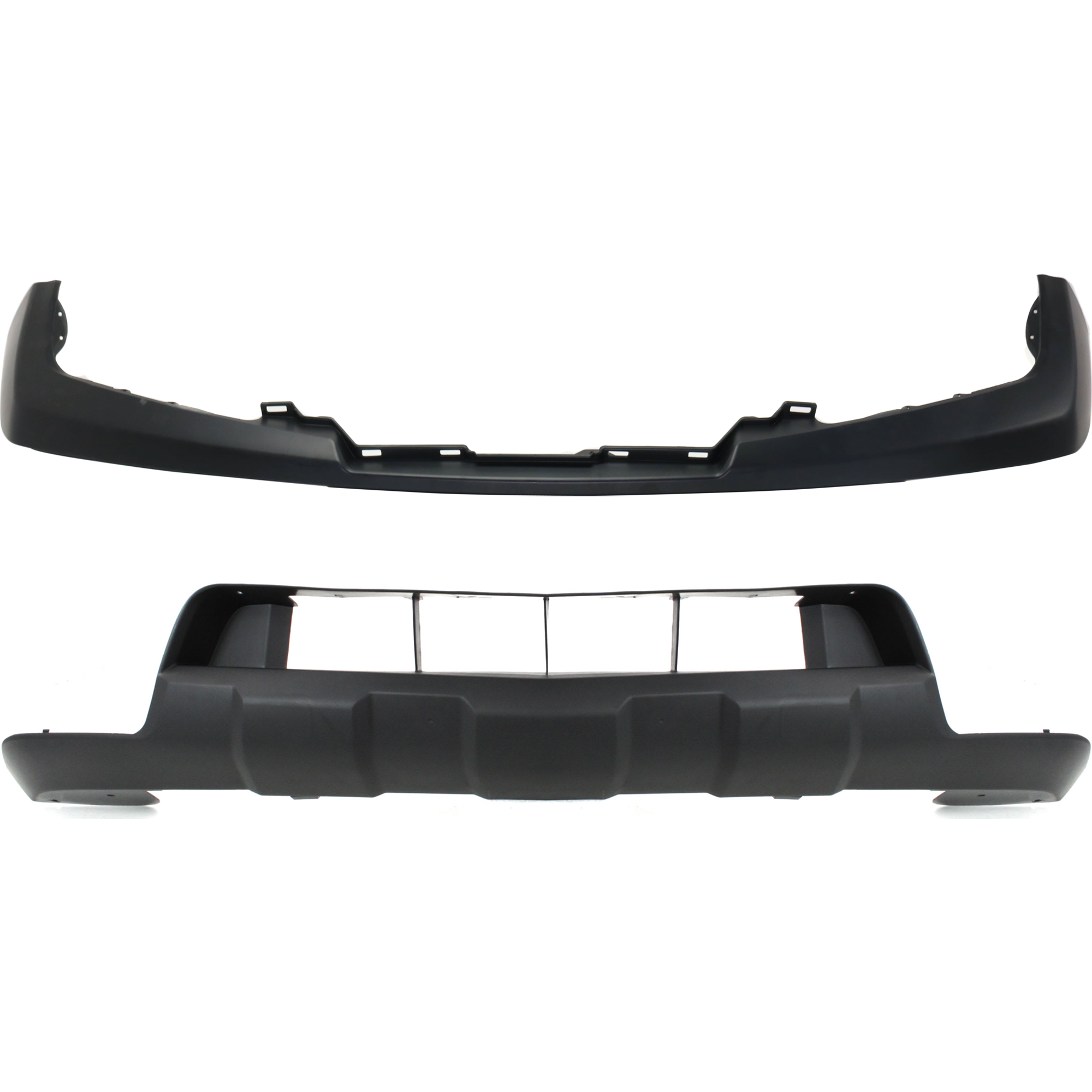 AM FRONTIER 09-19 FRONT BUMPER MOLDING 2 pc kit Primed Steel with Valance SKU KIT 072324 C761 Partslink NI1014100 NI1015100 OEM 62025ZL00B 62026EA800