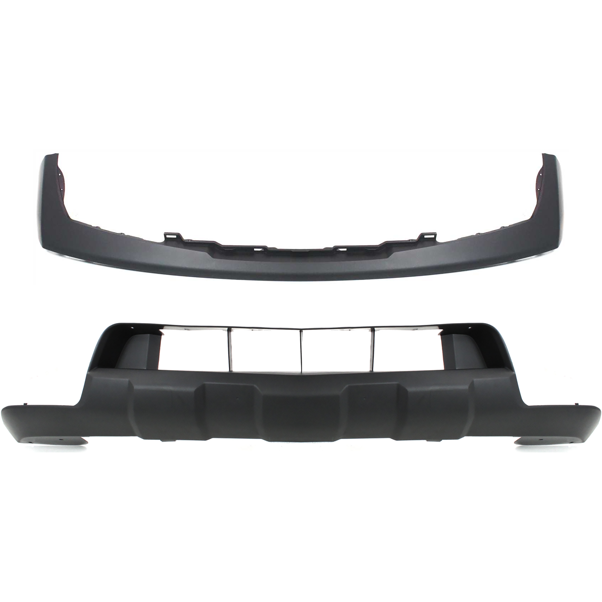 AM FRONTIER 05-08 FRONT BUMPER FILLER Primed Steel 2 pc Kit with Valance SKU KIT 072324 C762 Partslink NI1000224 NI1015100 OEM 62025EA800-62026EA800