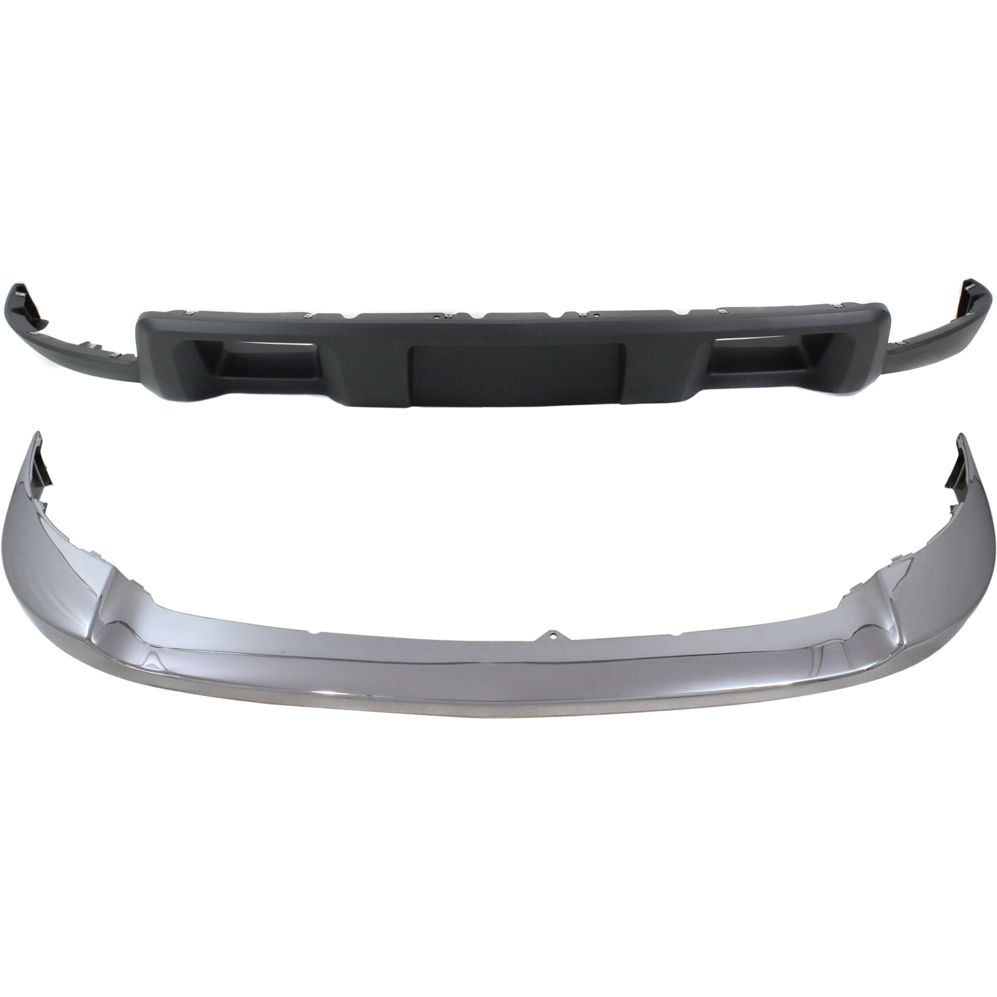 AM SILVERADO 2500 HD 3500 HD 11-14 FRONT BUMPER Upper Chrome 2 pc Kit with Valance SKU KIT 072324 C819 Partslink GM1014106 GM1092213 OEM 25883355-19370763