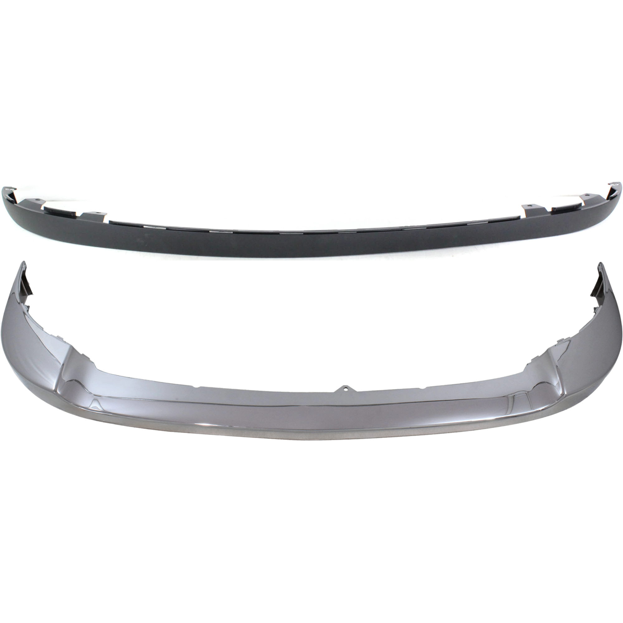 AM SILVERADO 2500 HD 3500 HD 11-14 FRONT BUMPER Upper Chrome 2 pc Kit with Valance SKU KIT 072324 C828 Partslink GM1014106 GM1095195 OEM 25883355-20845670