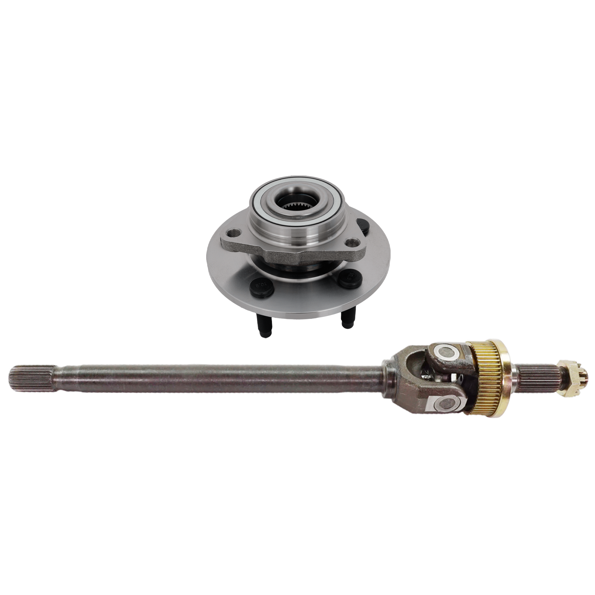 AM RAM FULL SIZE P U 94-96 FRONT AXLE SHAFT LH 2 pc kit 4WD 4 Wheel ABS Dana 44 Axle w Wheel Hub SKU KIT 072324 C853 OEM 4746729-5015137AB 52008220