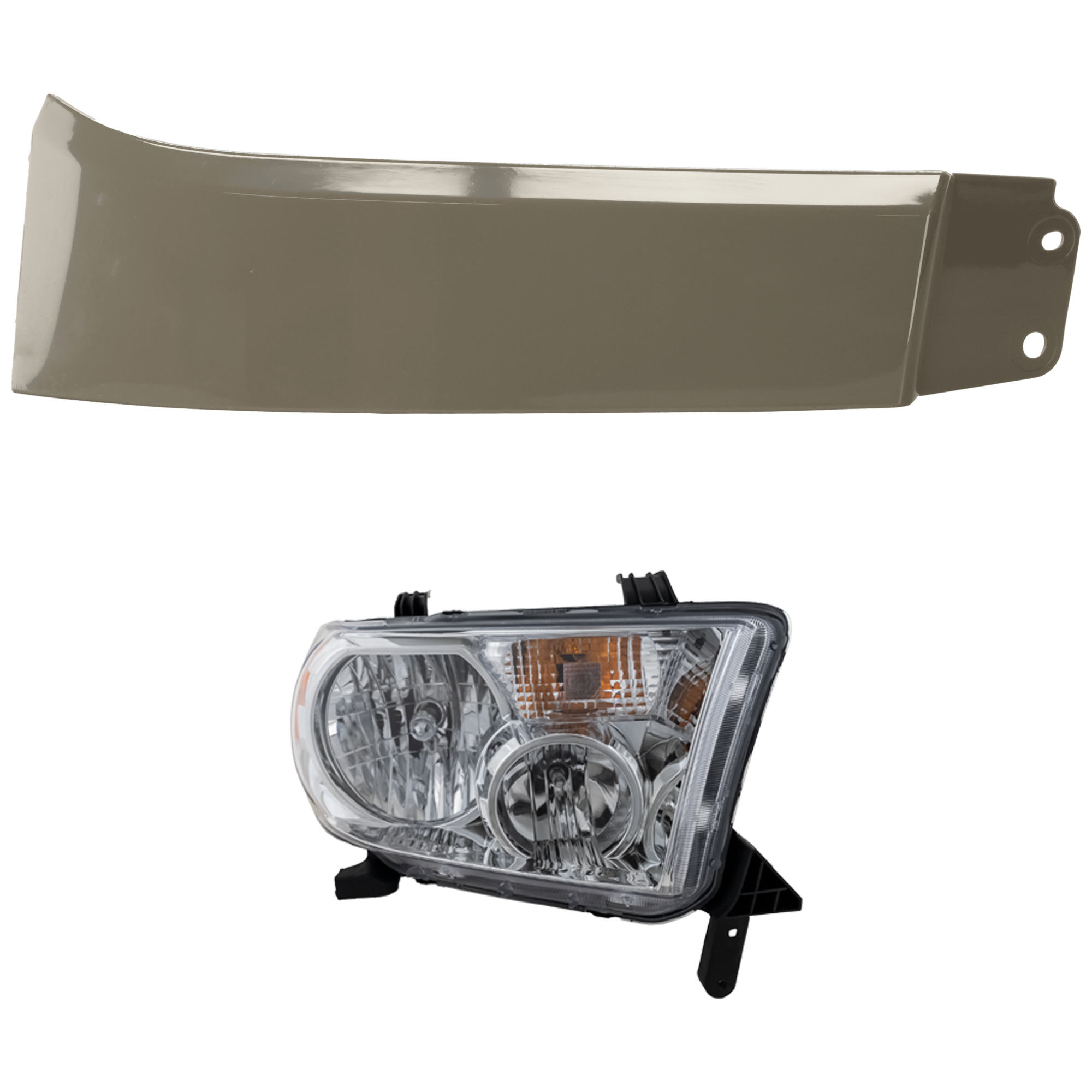 AM TUNDRA 07-13 SEQUOIA 08-17 HEAD LAMP RH 2 pc Kit with Headlight Filler SKU KIT 072324 C879 Partslink TO2503171 TO1243100 OEM 811100C051-539310C901