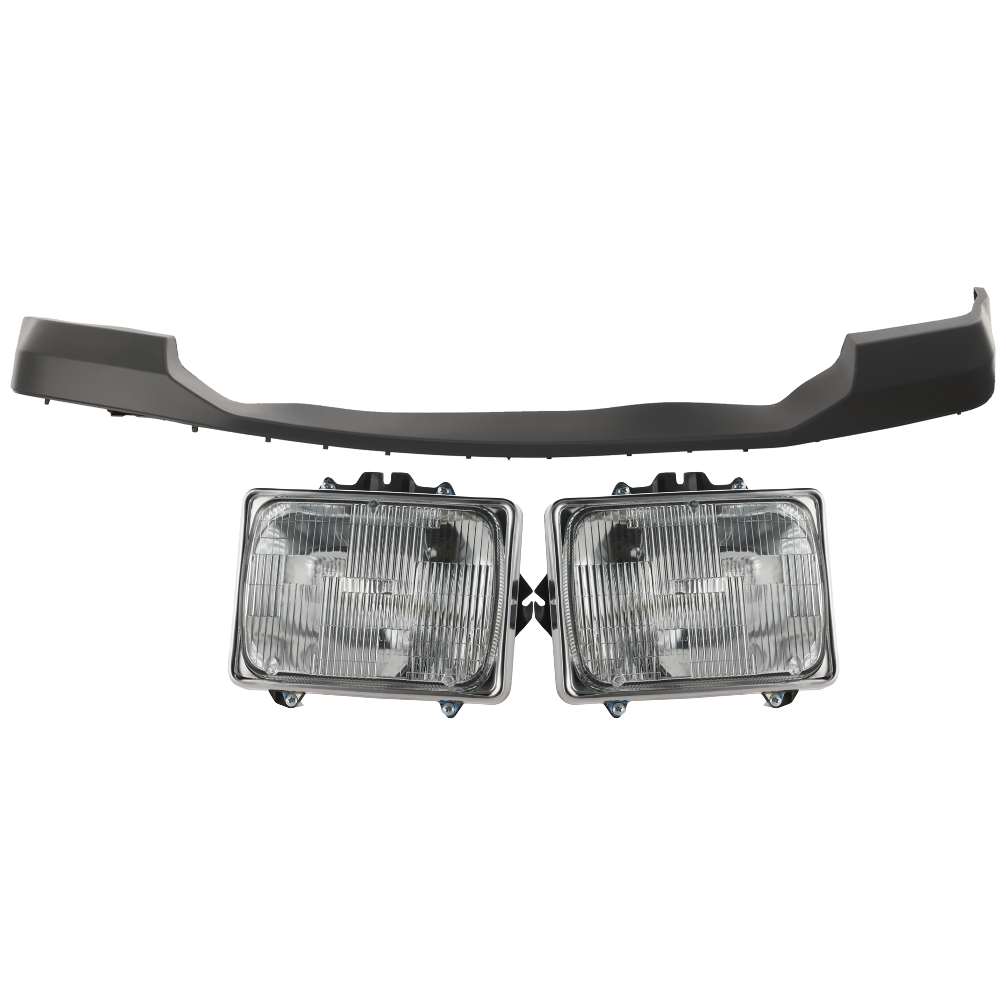AM F 450 SUPER DUTY F 550 SUPER DUTY 06-07 HEAD LAMP RH AND LH 3 pc Kit Assembly Halogen with Bumper Cover SKU KIT 072326-06 Partslink FO2500126 FO2501126 FO1000607 OEM F3UZ13007A 6C2Z13015A E99Z1311
