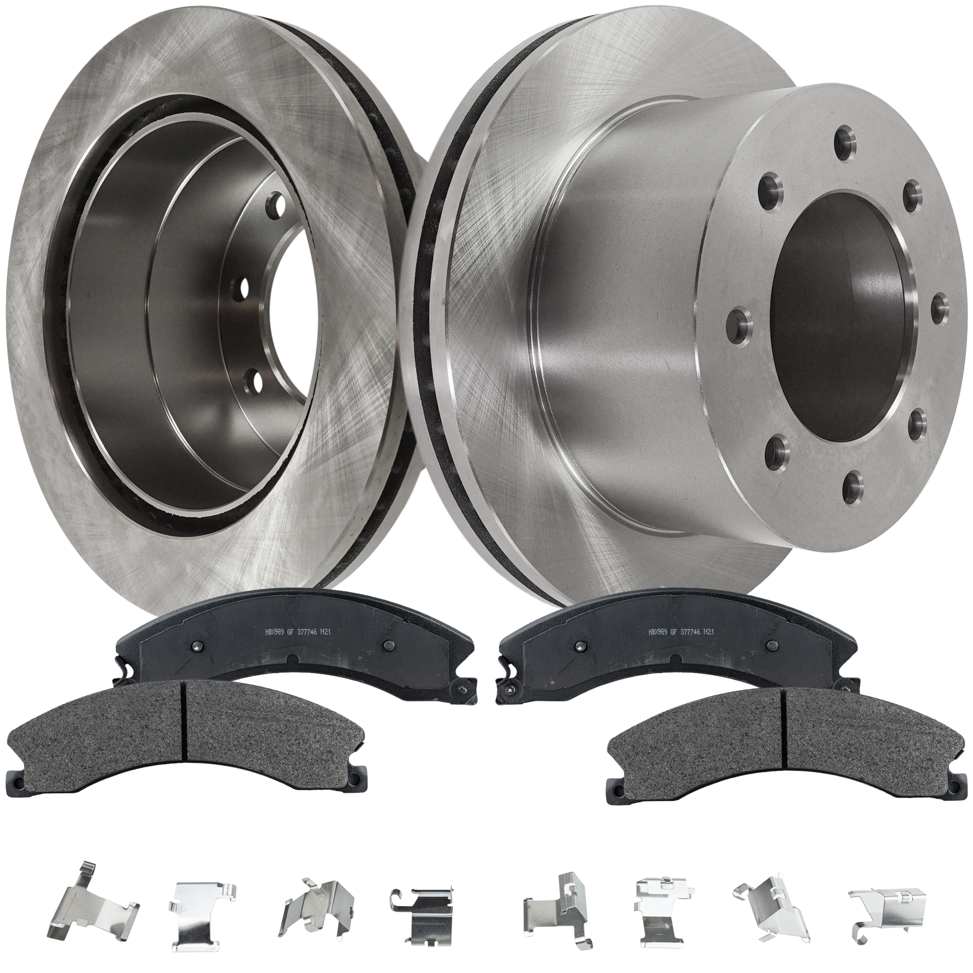 AM SILVERADO SIERRA 3500 HD 11-19 REAR BRAKE DISC AND PAD KIT 4 pc kit SKU KIT 072421-101 OEM 25815024-22761959-20777332-208