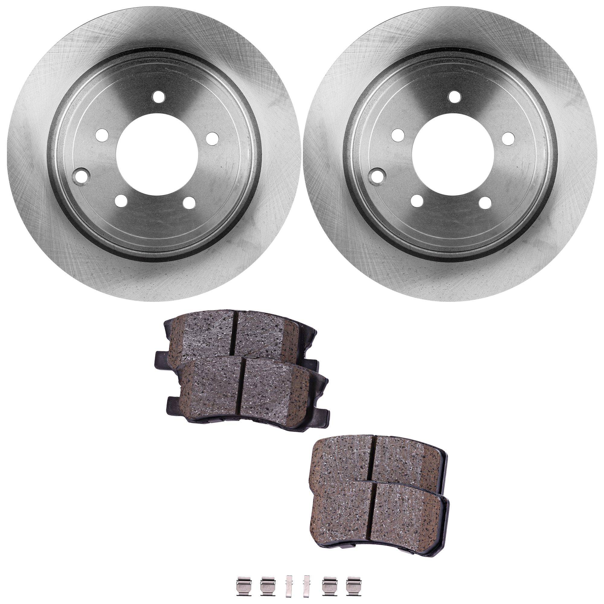AM COMPASS 09-17 SEBRING 09-10 REAR BRAKE DISC AND PAD KIT 4 pc kit SKU KIT 072421-104 OEM 4615A010-4615A121-4605A265-460