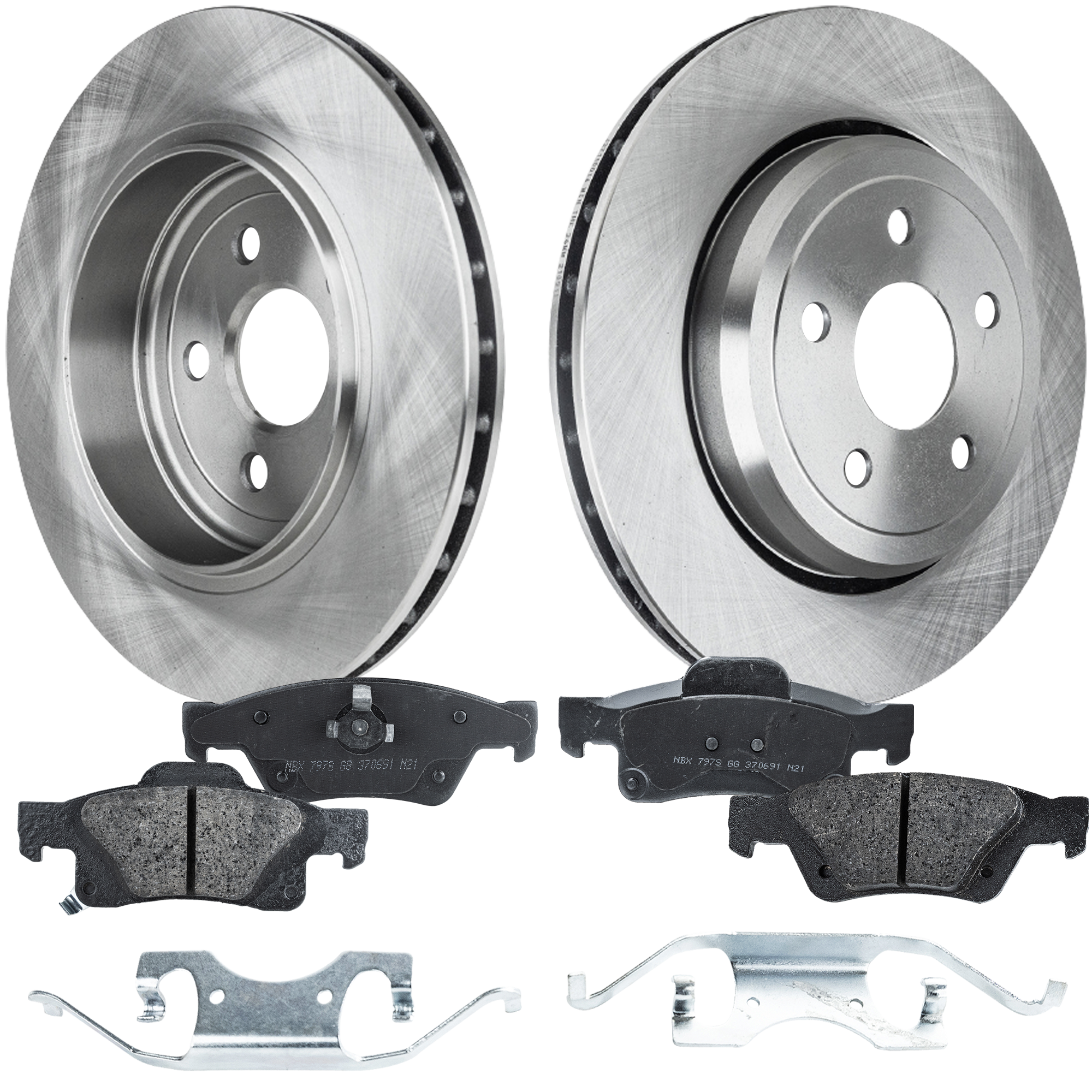AM DURANGO 17-20 REAR BRAKE DISC AND PAD KIT 4 pc kit SKU KIT 072421-126 OEM 5181512AB 68052386AA 68516694A