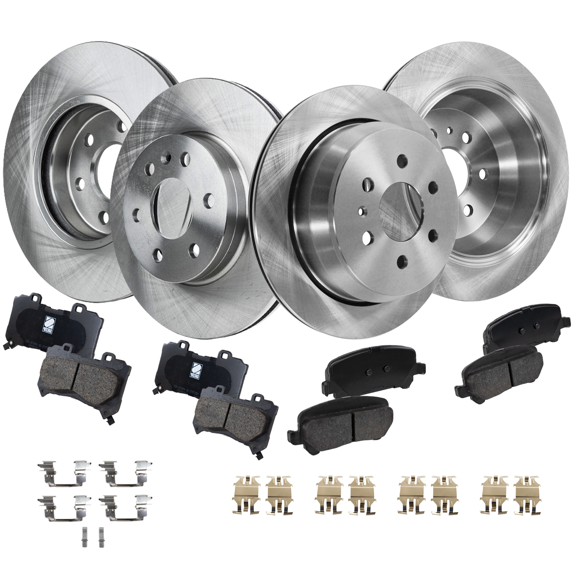 AM CANYON COLORADO 15-20 FRONT AND REAR BRAKE DISC AND PAD KIT 4 Wheel Set Plain Surface SKU KIT 072421-130 OEM 41323-72036-850480-60048063-58