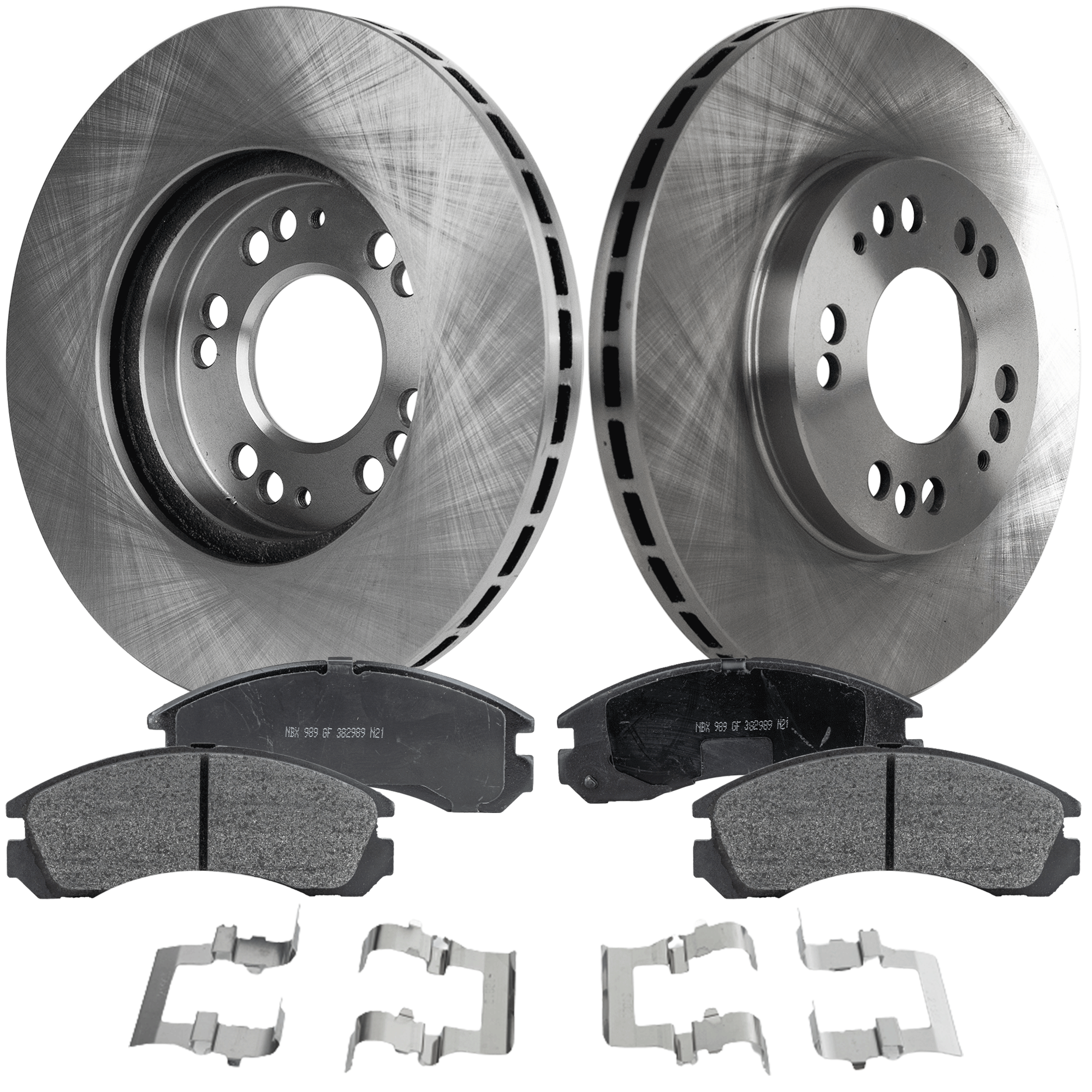 AM 3000GT 91-99 DIAMANTE 93-99 FRONT BRAKE DISC AND PAD KIT 2 Wheel Set SKU KIT 072421-154 OEM MB858799 MB928318 MB699452 MB8