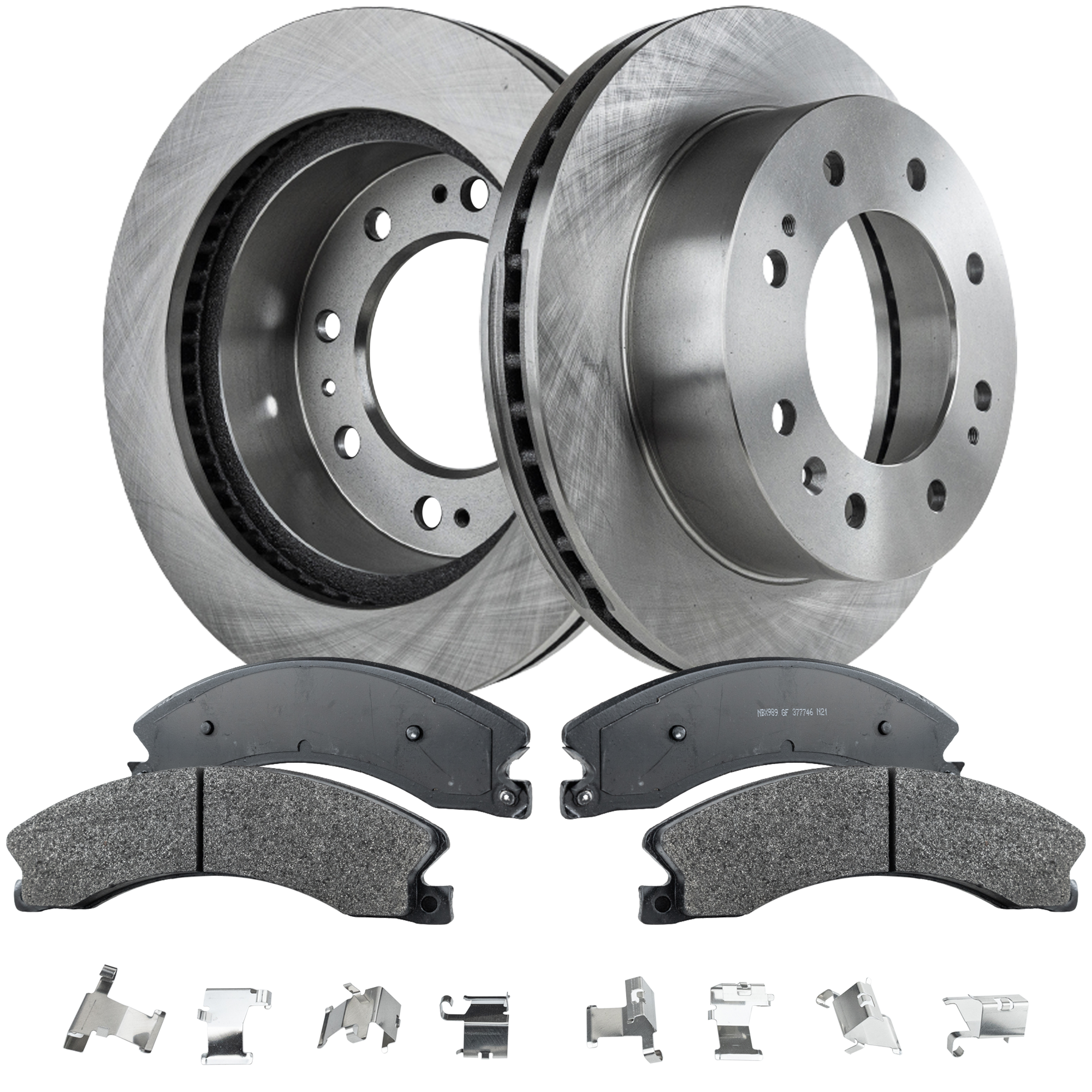 AM SILVERADO SIERRA 2500-3500 HD 11-19 FRONT BRAKE DISC AND PAD KIT 4 pc kit SKU KIT 072421-15 OEM 25807428-22752762-23118117-207