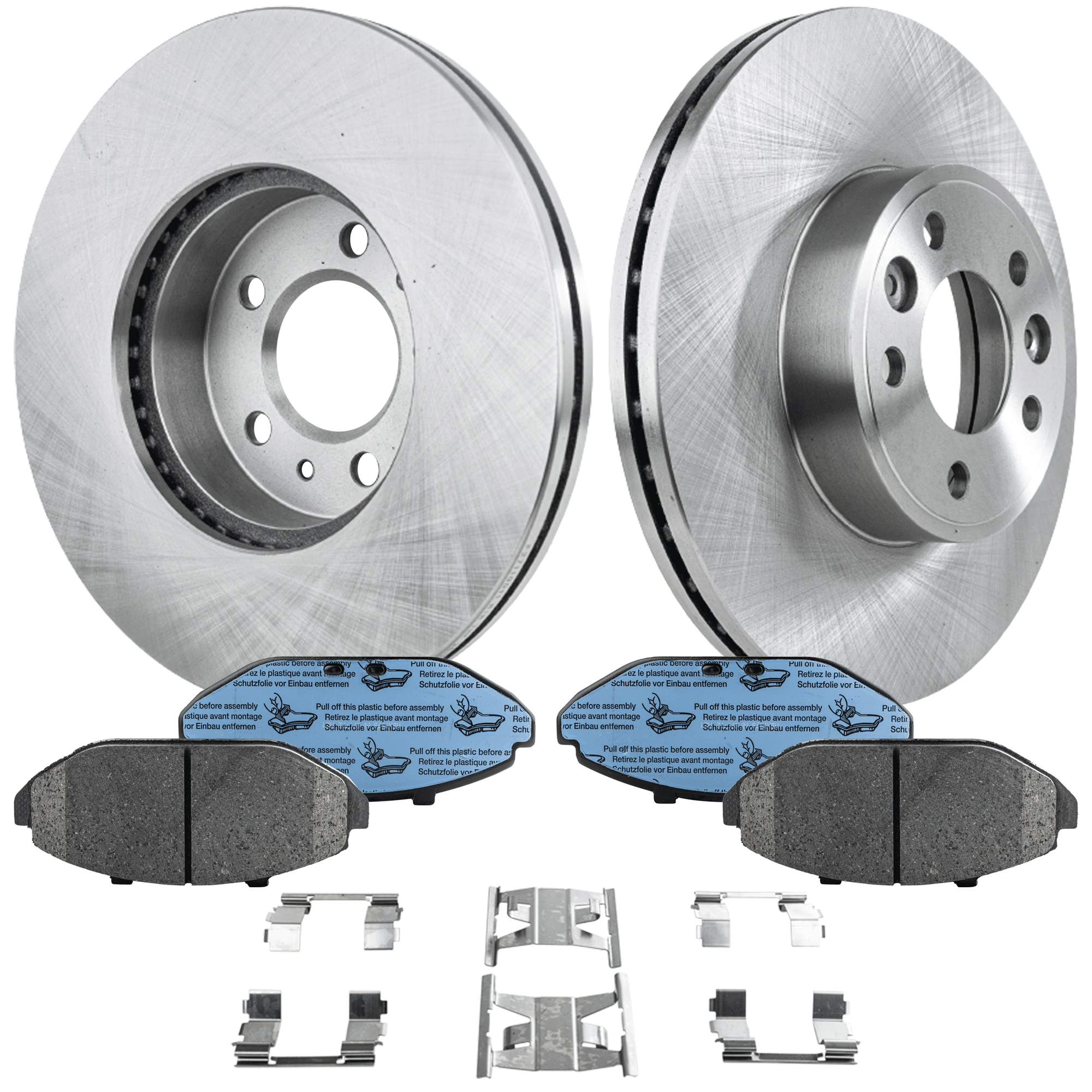AM CROWN VICTORIA GRAND MARQUIS 98-02 FRONT BRAKE DISC AND PAD KIT 4 pc Kit SKU KIT 072421-173 OEM F8VZ1125AA 1W1Z2001AA F8AZ2001