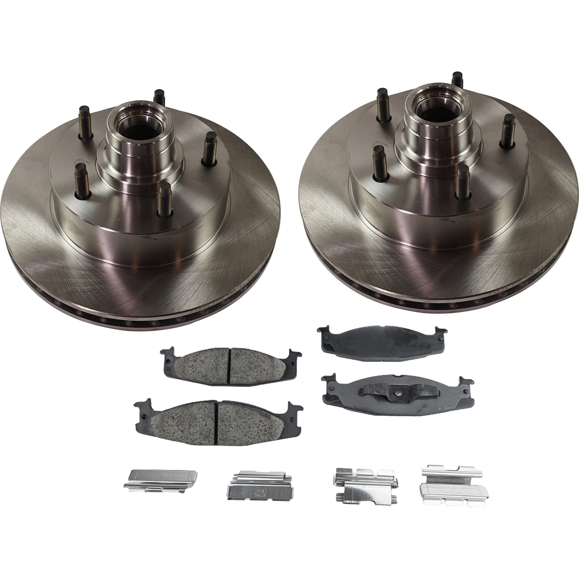 AM EECONOLINE VAN 94-03 FRONT BRAKE DISC AND PAD KIT 4 pc kit SKU KIT 072421-179 OEM F4UZ1102A F5UZ1102UA F4TZ2001A