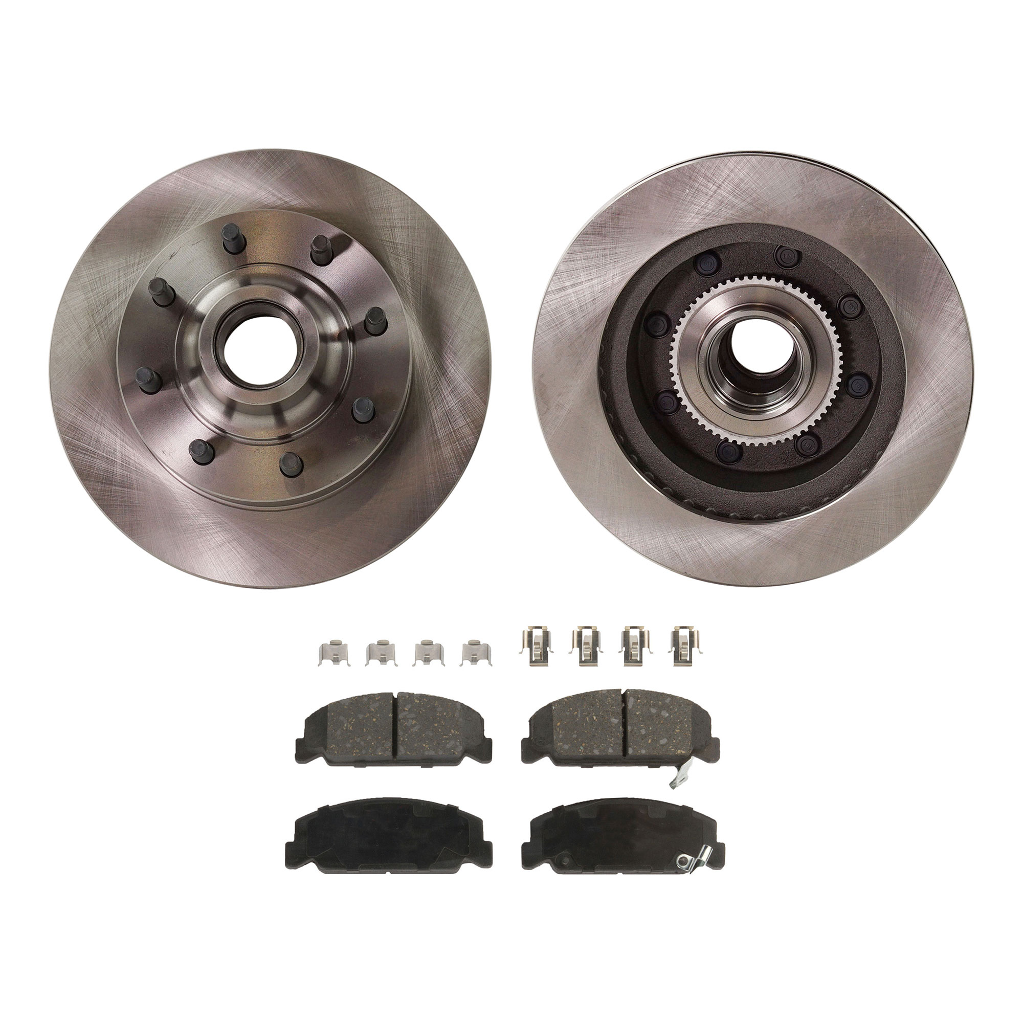 AM E 350 ECONOLINE CLUB WAGON 96-98 E 350 SUPER DUTY 99-00 FRONT BRAKE DISC AND PAD KIT 4 pc Kit SKU KIT 072421-180 OEM F5UZ1102A 1C2Z2001AA 1C2Z2001B