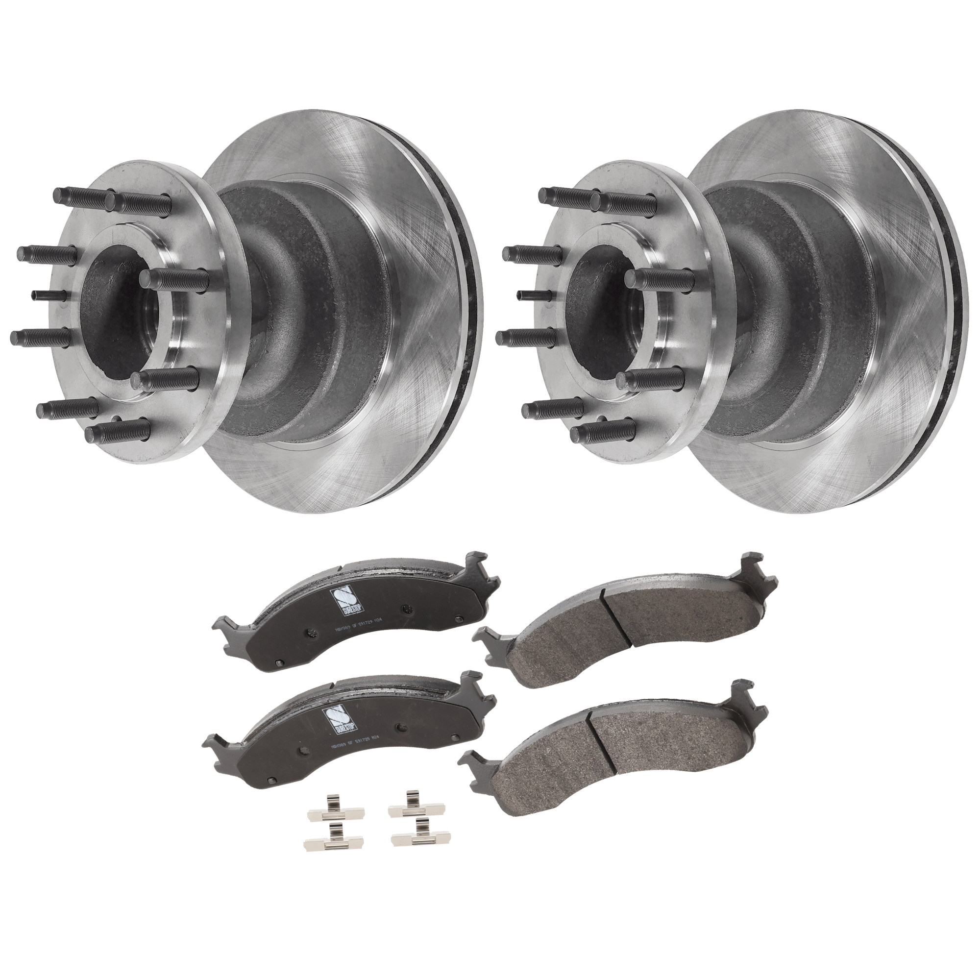 AM E SERIES VAN 95-07 FRONT BRAKE DISC AND PAD KIT 4 pc kit SKU KIT 072421-182 OEM 54033-65880-66529-86529-102578
