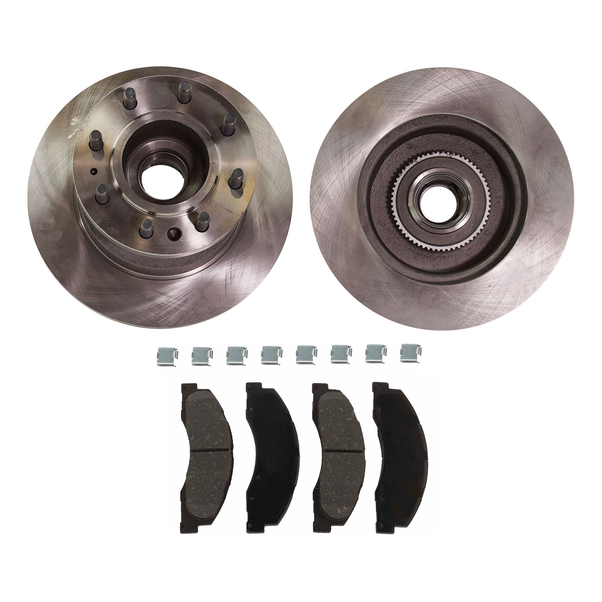 AM E 350 E 450 SUPER DUTY 08-21 FRONT BRAKE DISC AND PAD KIT 4 pc kit SKU KIT 072421-183 OEM 12165126-42260-54158-850062-90