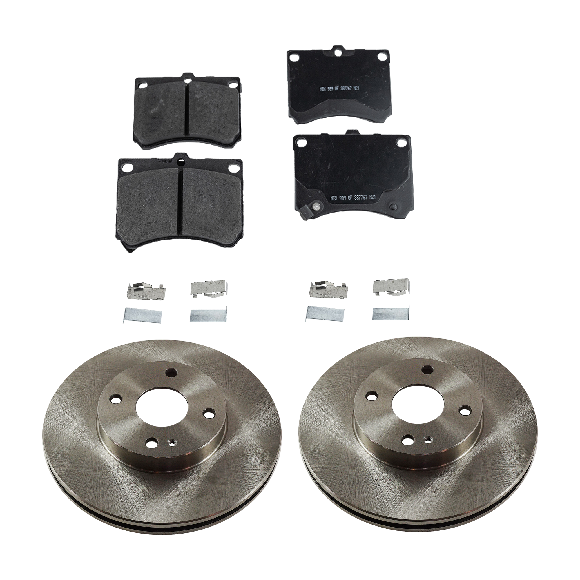 AM ESCORT 91-03 FRONT BRAKE DISC AND PAD KIT 4 pc kit SKU KIT 072421-196 OEM F1CZ1125B F2CZ1125A BB7E3325XA