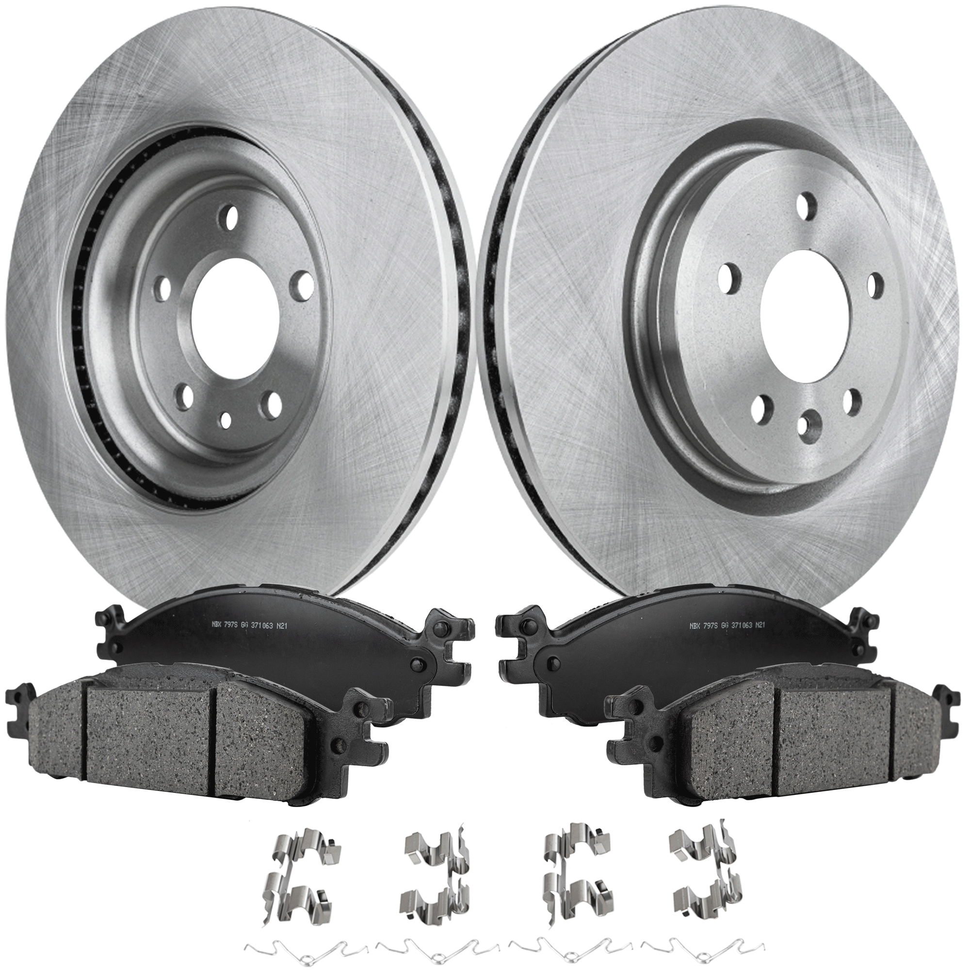AM EXPLORER 11-19 FRONT BRAKE DISC AND PAD KIT 4 pc kit SKU KIT 072421-206 OEM CB5Z1125A BB5Z2001A BB5Z2001B