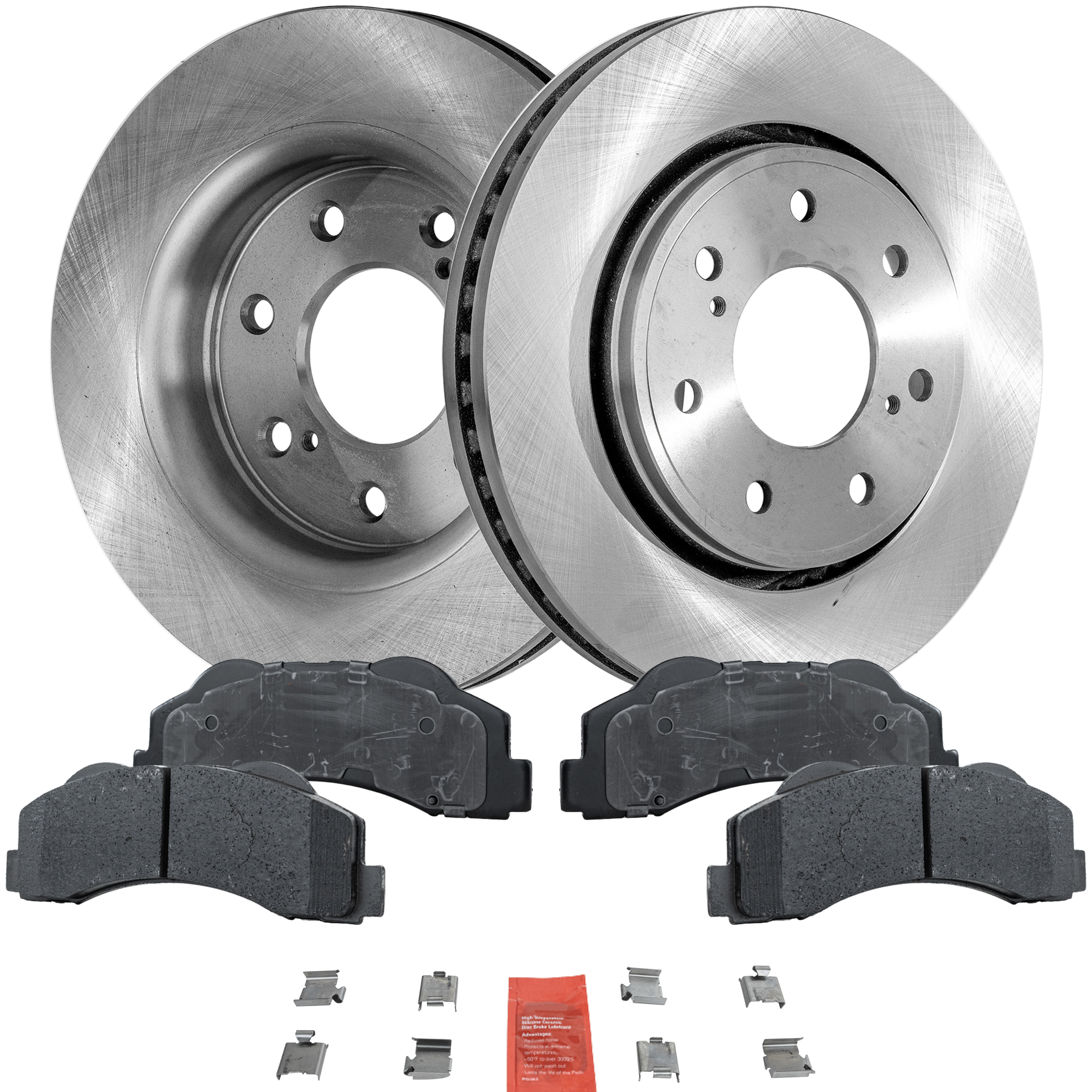 AM F 150-10-14 FRONT BRAKE DISC AND PAD KIT 4 pc Kit SKU KIT 072421-215 OEM 42275-54173-850190-900848-6005
