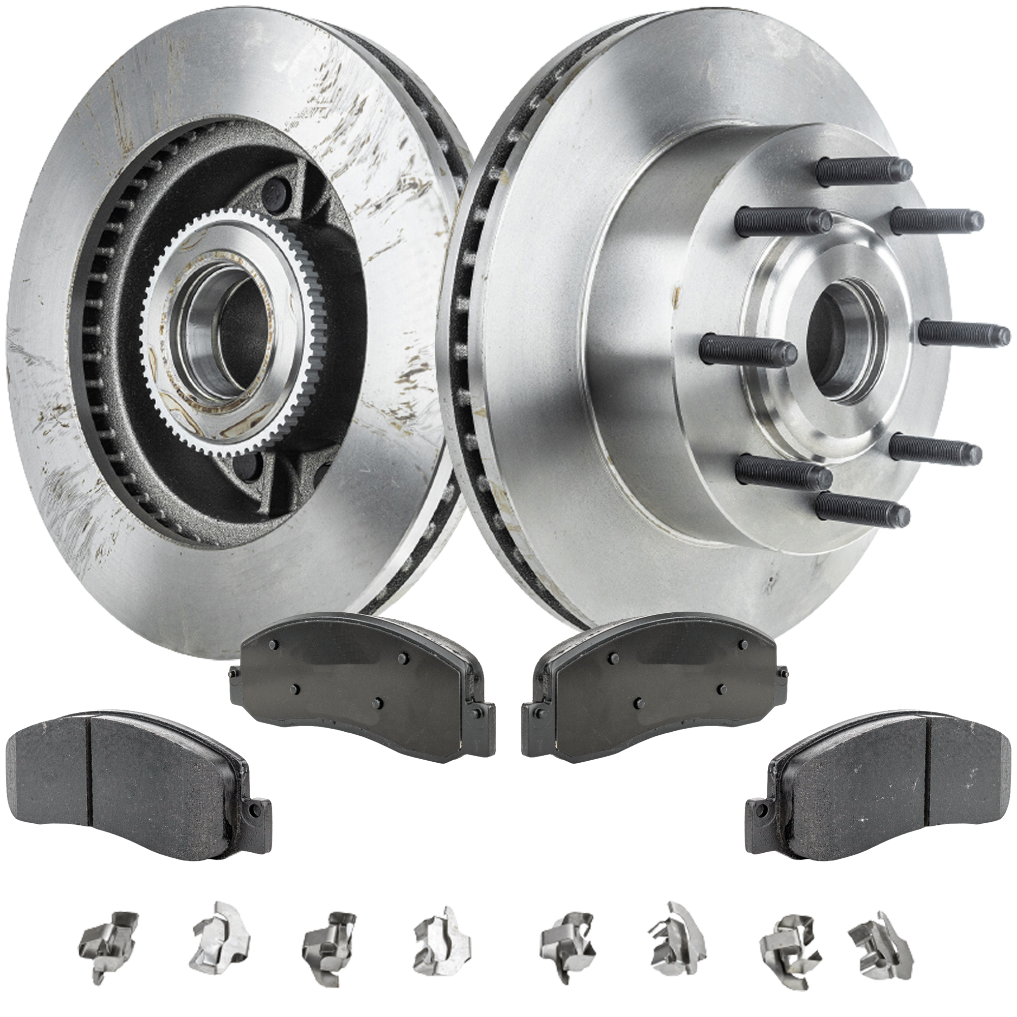 AM F 250 SUPER DUTY F 350 SUPER DUTY 05-07 FRONT BRAKE DISC AND PAD KIT 2 Wheel Set SKU KIT 072421-217 OEM 42246-54129-900564-60054201-42