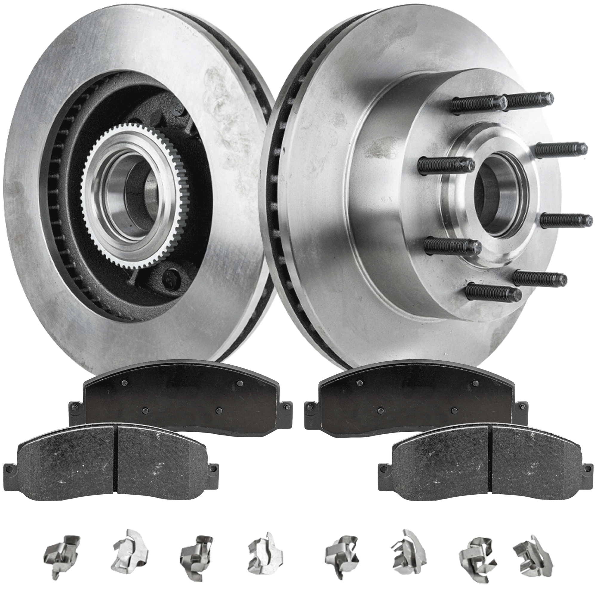 AM F 350 SUPER DUTY 07-10 F 250 SUPER DUTY 08-11 FRONT BRAKE DISC AND PAD KIT 2 Wheel Set SKU KIT 072421-218 OEM 42259-54160-60411-850066-90036