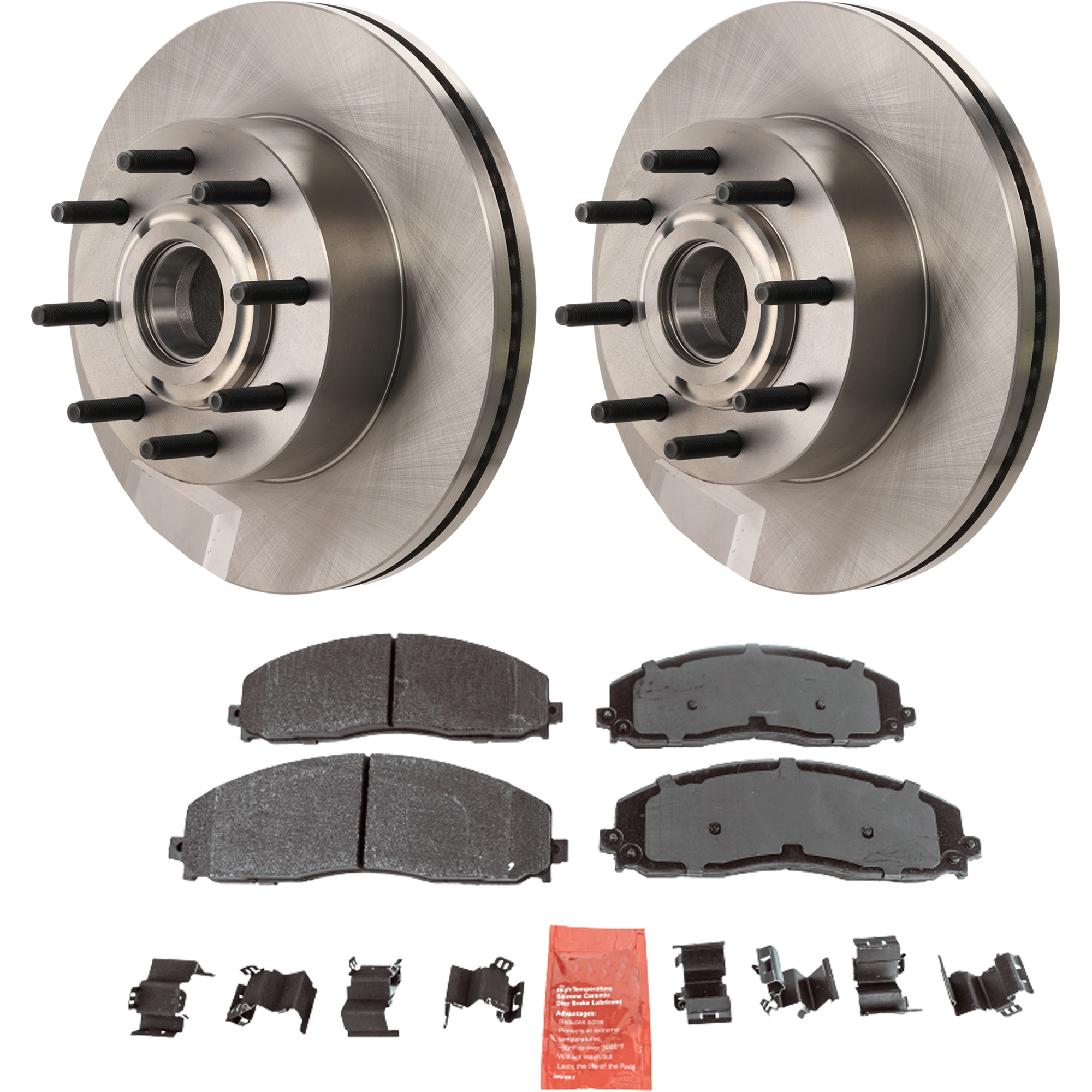AM F 250 F 350 SUPER DUTY 12-21 FRONT BRAKE DISC AND PAD KIT 4 pc kit SKU KIT 072421-222 OEM 42301-850350-60054224-680640R