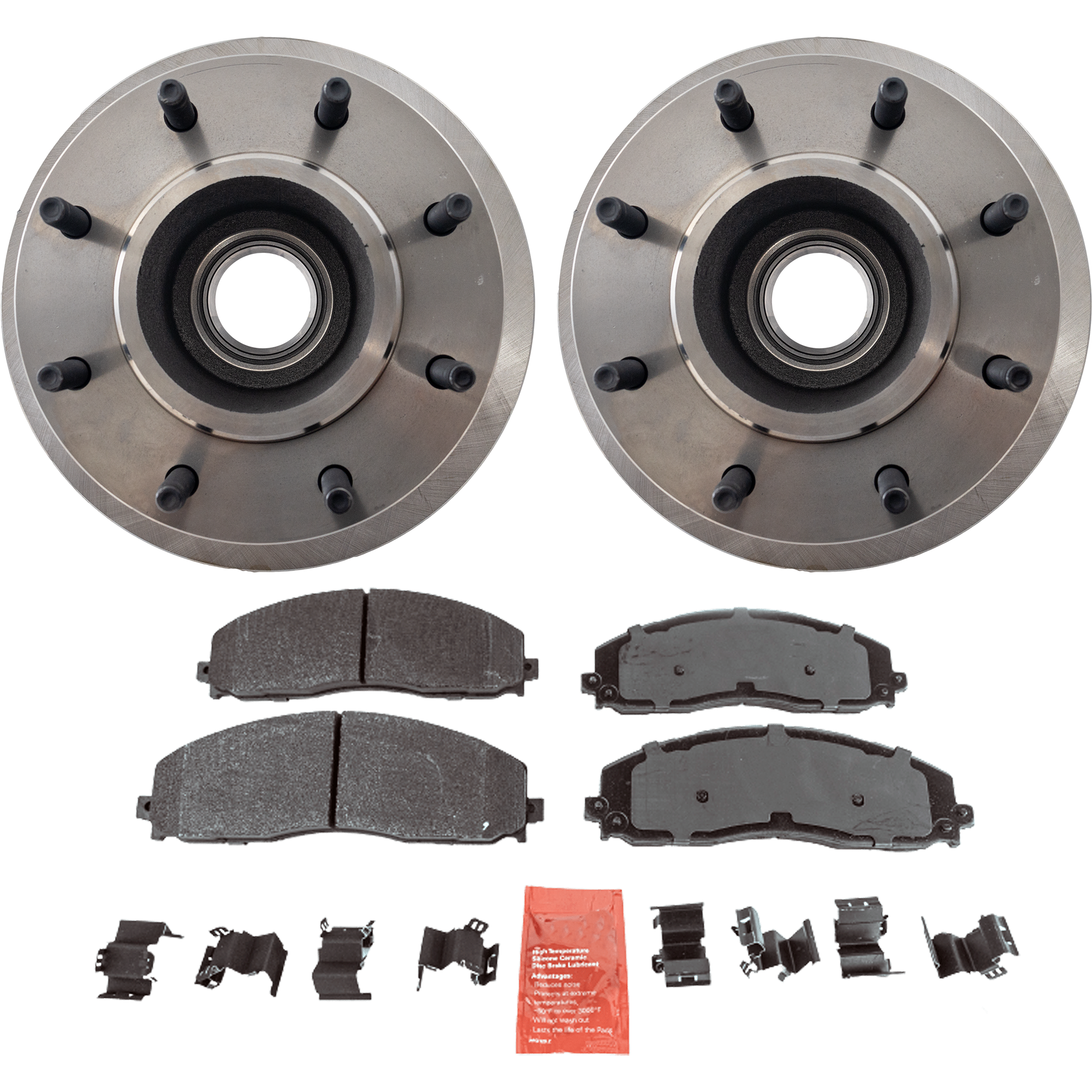 AM F 350 SUPER DUTY 12-21 FRONT BRAKE DISC AND PAD KIT 4 pc kit SKU KIT 072421-223 OEM 42294-180025-681785-850352-900