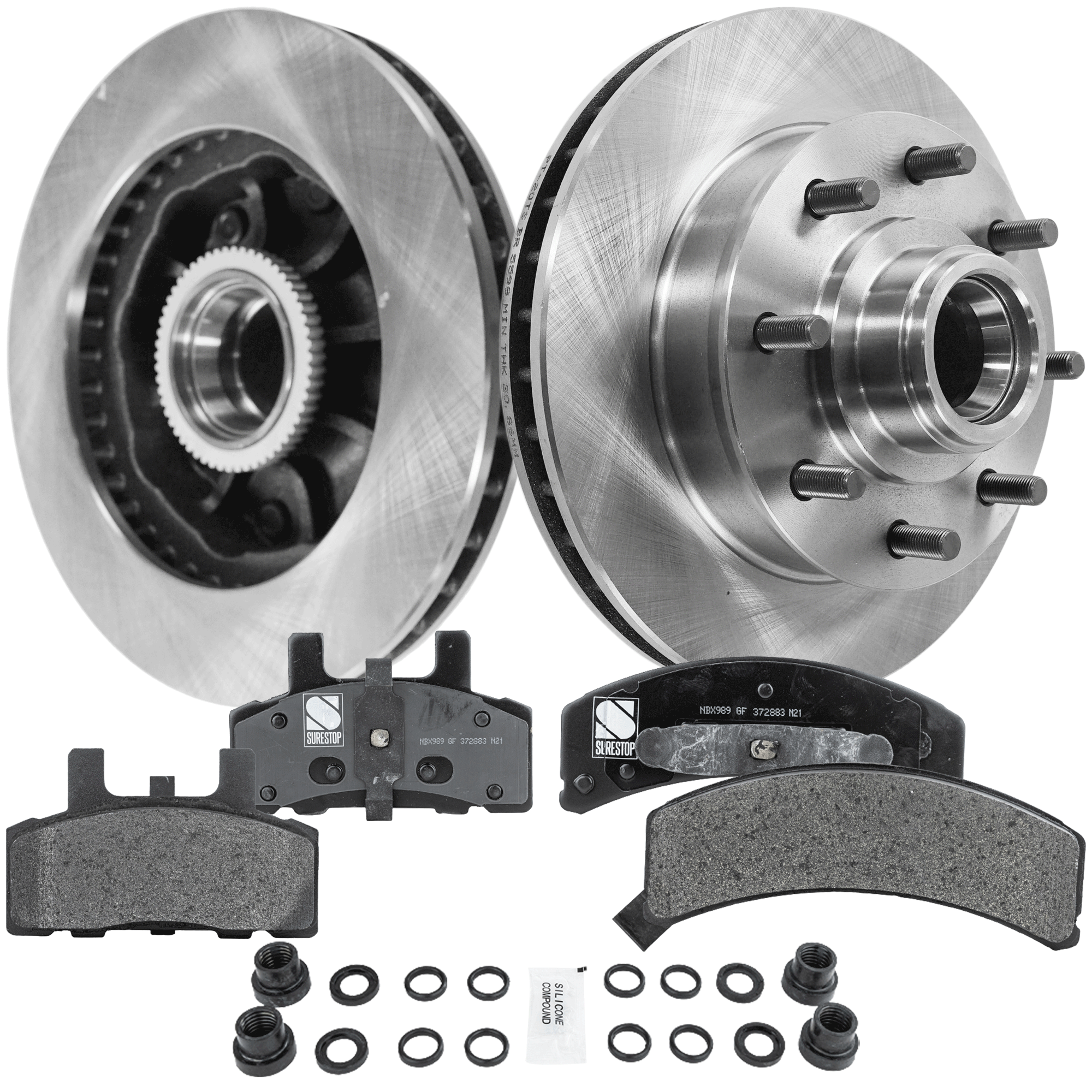 AM C1500 SUBURBAN 94-99 EXPRESS 2500-96-02 FRONT BRAKE DISC AND PAD KIT 4 pc Kit SKU KIT 072421-22 OEM 311-5598-19775-27081-56263-656