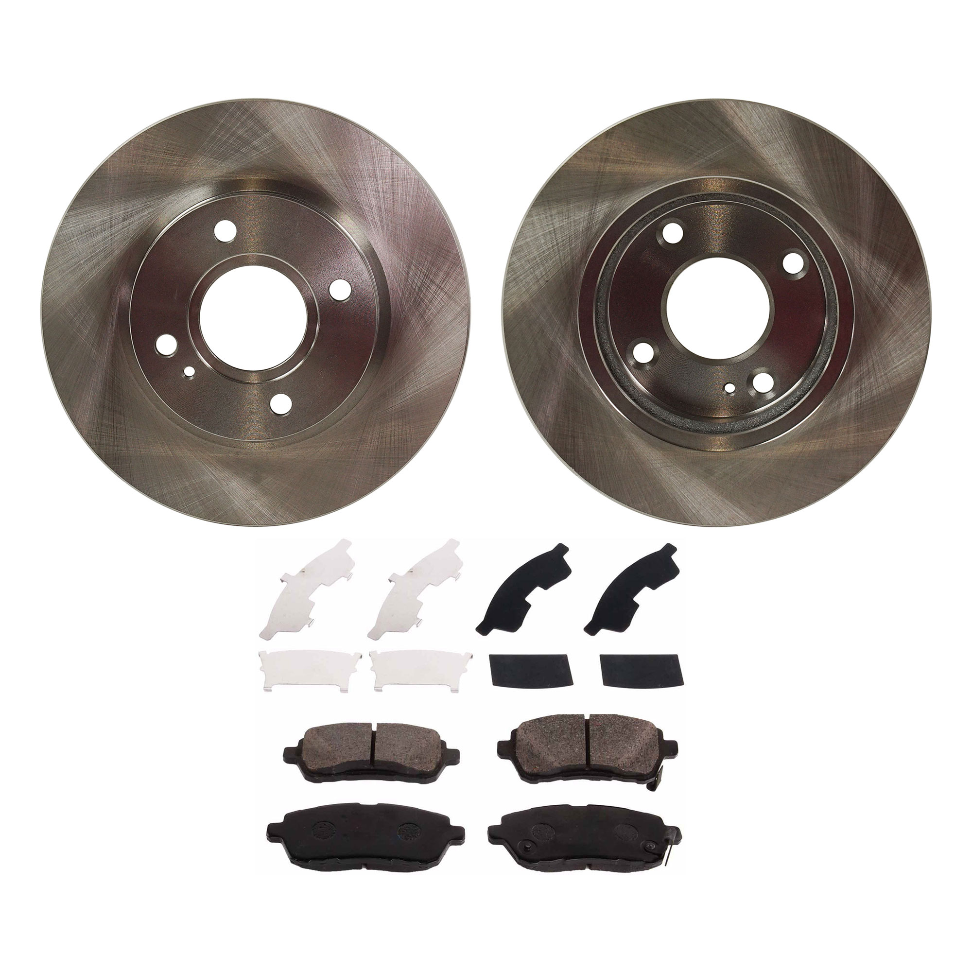 AM FIESTA 16-19 FRONT BRAKE DISC AND PAD KIT 4 pc kit SKU KIT 072421-230 OEM 1546835 AE8Z1125A 1679853-8V51