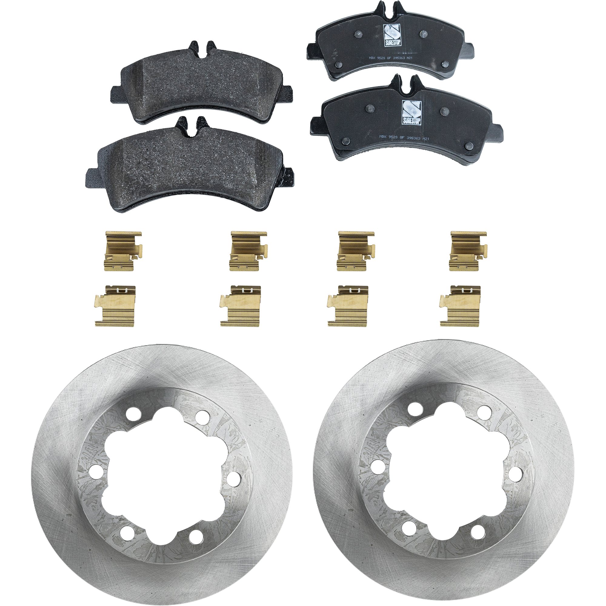 AM SPRINTER 3500-07-08 SPRINTER 3500-10-18 REAR BRAKE DISC AND PAD KIT 4 pc kit SKU KIT 072421-242 OEM 9064230112-2E0615601-68013765A