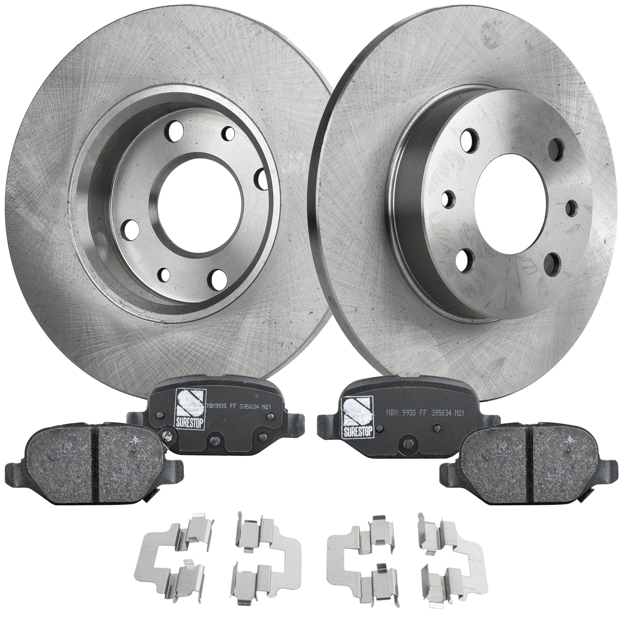 AM 500-12-19 REAR BRAKE DISC AND PAD KIT 4 pc kit SKU KIT 072421-244 OEM 45564-850289-60007001-14HR005