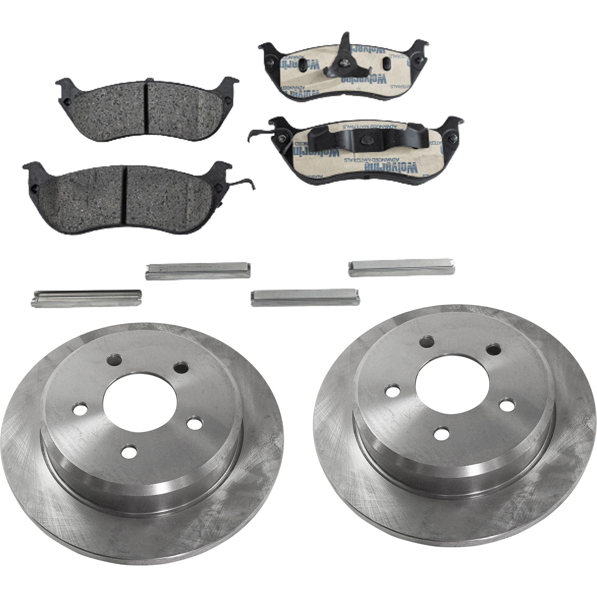 AM CROWN VICTORIA 96-02 REAR BRAKE DISC AND PAD KIT 2 Wheel Set SKU KIT 072421-248 OEM F6AZ2C026AA F6AZ2C026BA 1U2Z2V