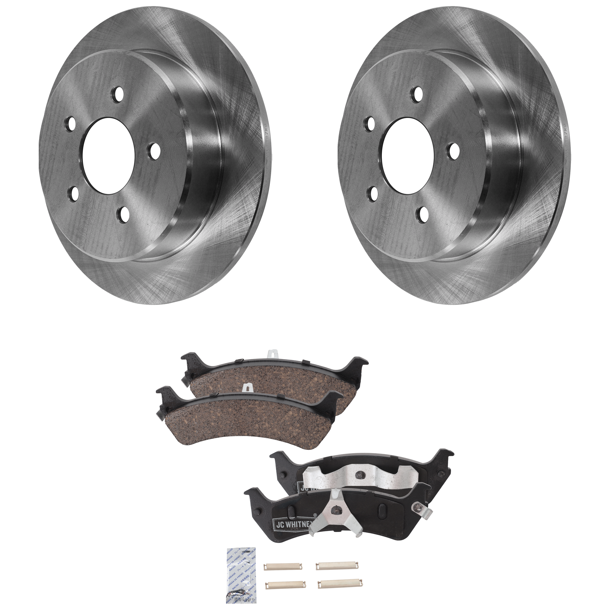 AM EXPLORER 95-01 EXPLORER SPORT 01-01 REAR BRAKE DISC AND PAD KIT 4 pc kit SKU KIT 072421-266 OEM F5TZ2C026A 4087729 YL242C026AA