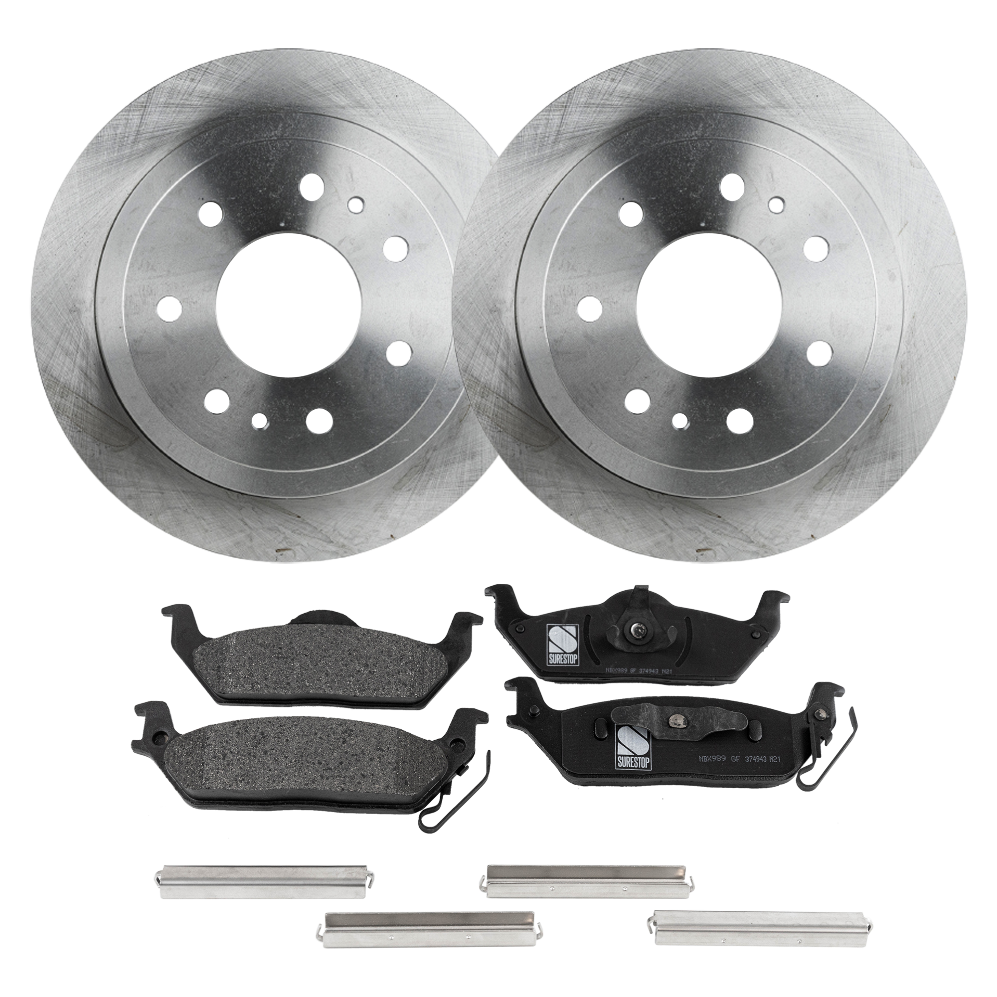 AM F 150-04-11 MARK LT 06-08 REAR BRAKE DISC AND PAD KIT 2 Wheel Set SKU KIT 072421-270 OEM 4L3Z2C026BB 5L3Z2C026BA 4L3Z22