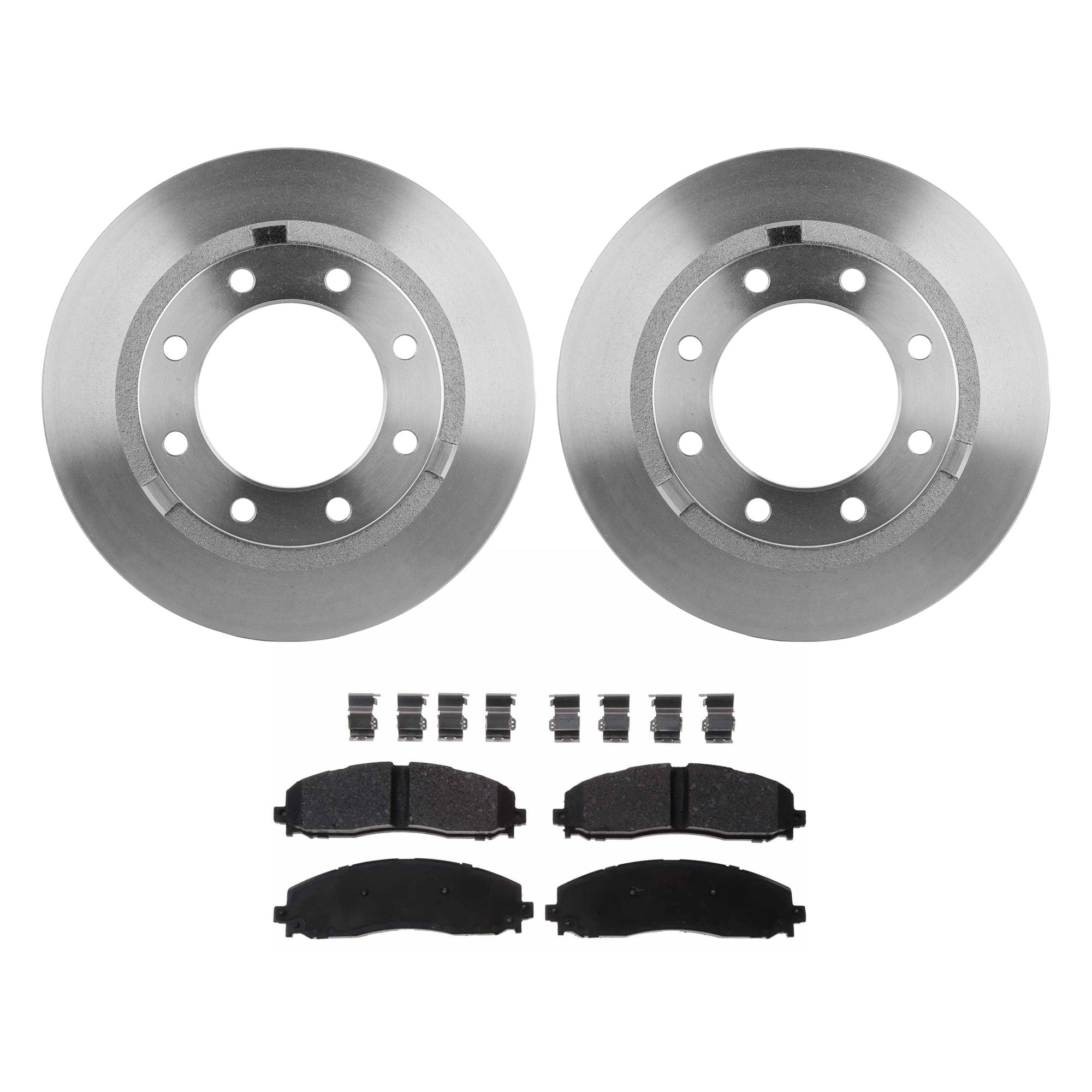 AM F 250 F 350 SUPER DUTY 13-23 REAR BRAKE DISC AND PAD KIT 4 pc kit SKU KIT 072421-277 OEM DC3Z2C026A DC3Z2200B DC3Z2200C