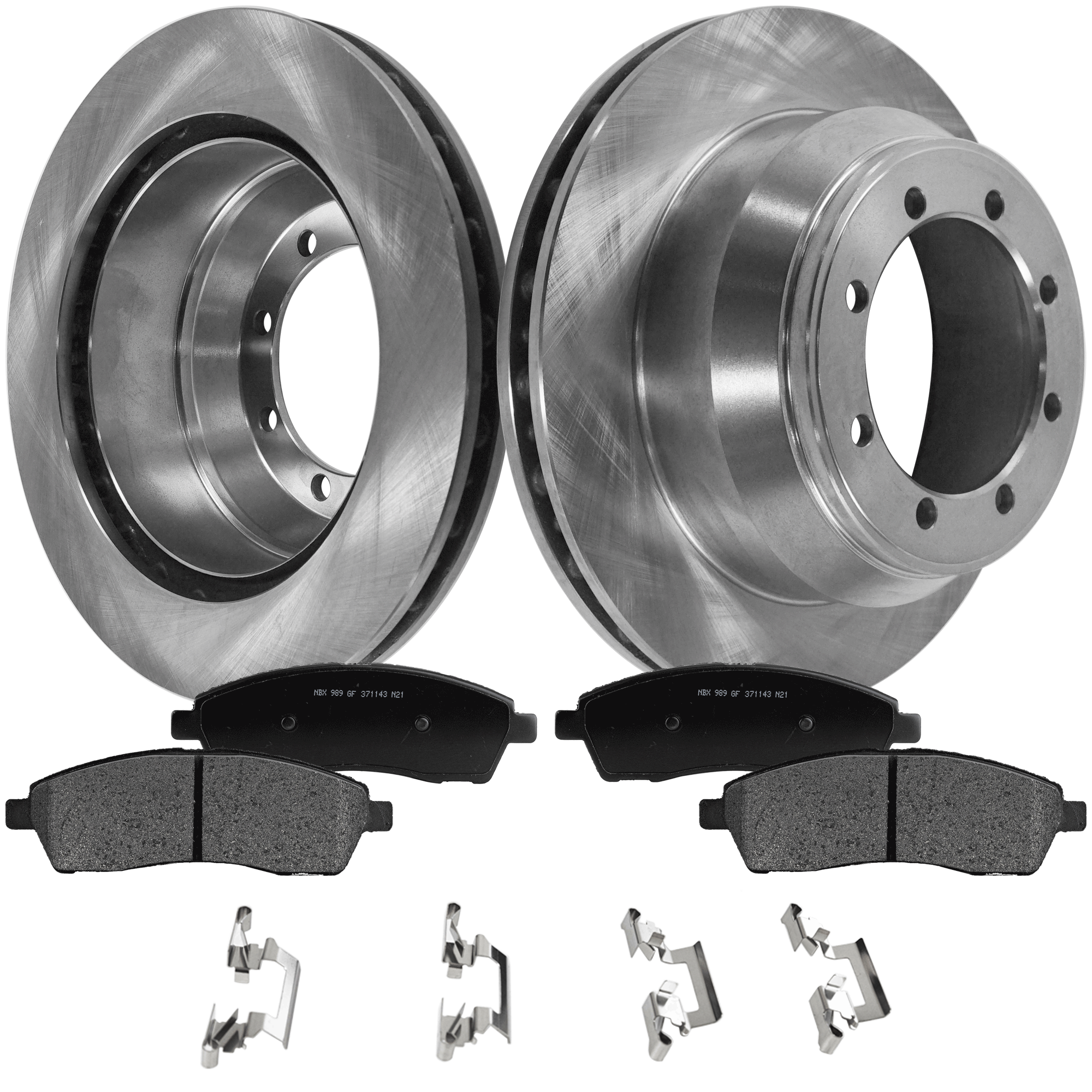AM F 350 SUPER DUTY 99-04 REAR BRAKE DISC AND PAD KIT 4 pc Kit SKU KIT 072421-278 OEM F81Z2C026EA 3C3J2200AA F81Z220