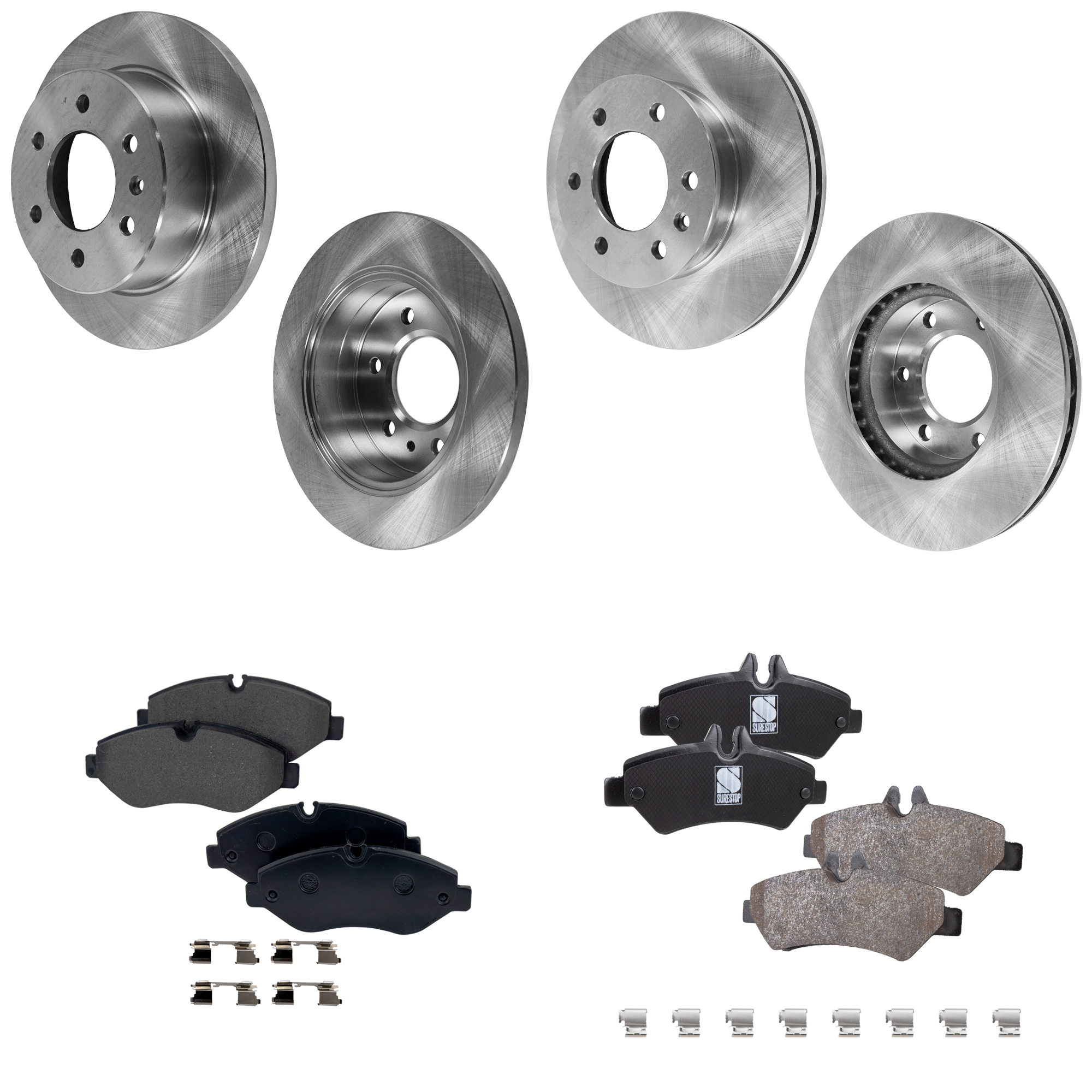AM SPRINTER 2500-07-18 FRONT AND REAR BRAKE DISC AND PAD KIT 4 Wheel Set SKU KIT 072421-289 OEM 43163-53049-60369-63051-900308