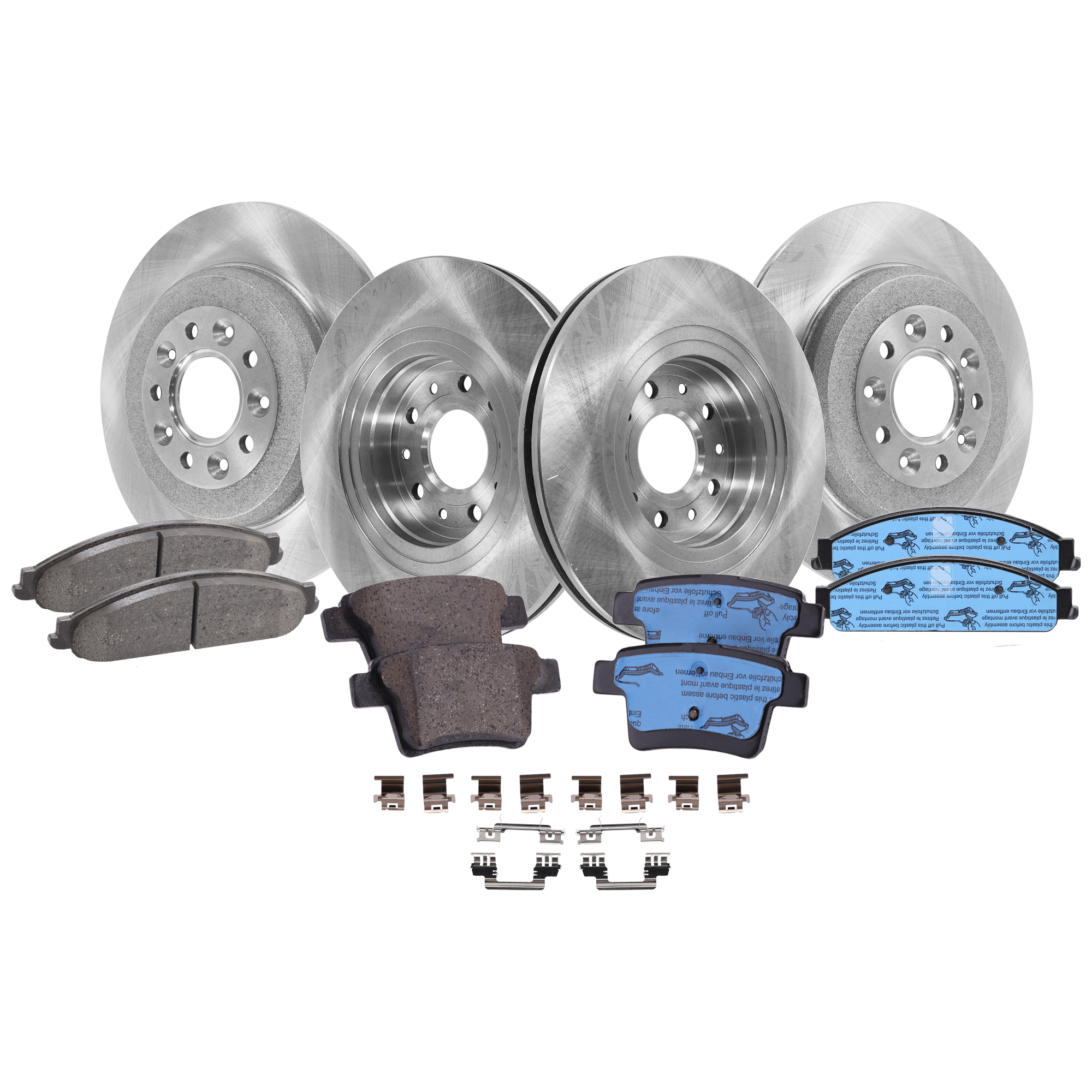 AM FIVE HUNDRED 05-07 TAURUS 08-09 FRONT AND REAR BRAKE DISC AND PAD KIT 8 pc kit SKU KIT 072421-298 OEM 5F9Z2C026BA 5F9Z1125C 5F9Z1125